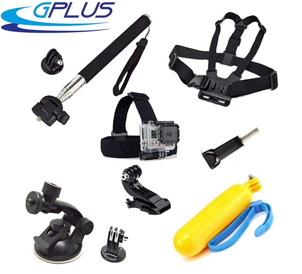 Gplus ST009 Gopro Eken Sjcam Aksiyon Kamera Aksesuar Set 9 Parça