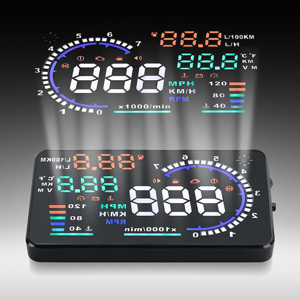 Gplus A8 HUD Hayalet Gösterge OBD Yansıtma Ekranı Head Up Display