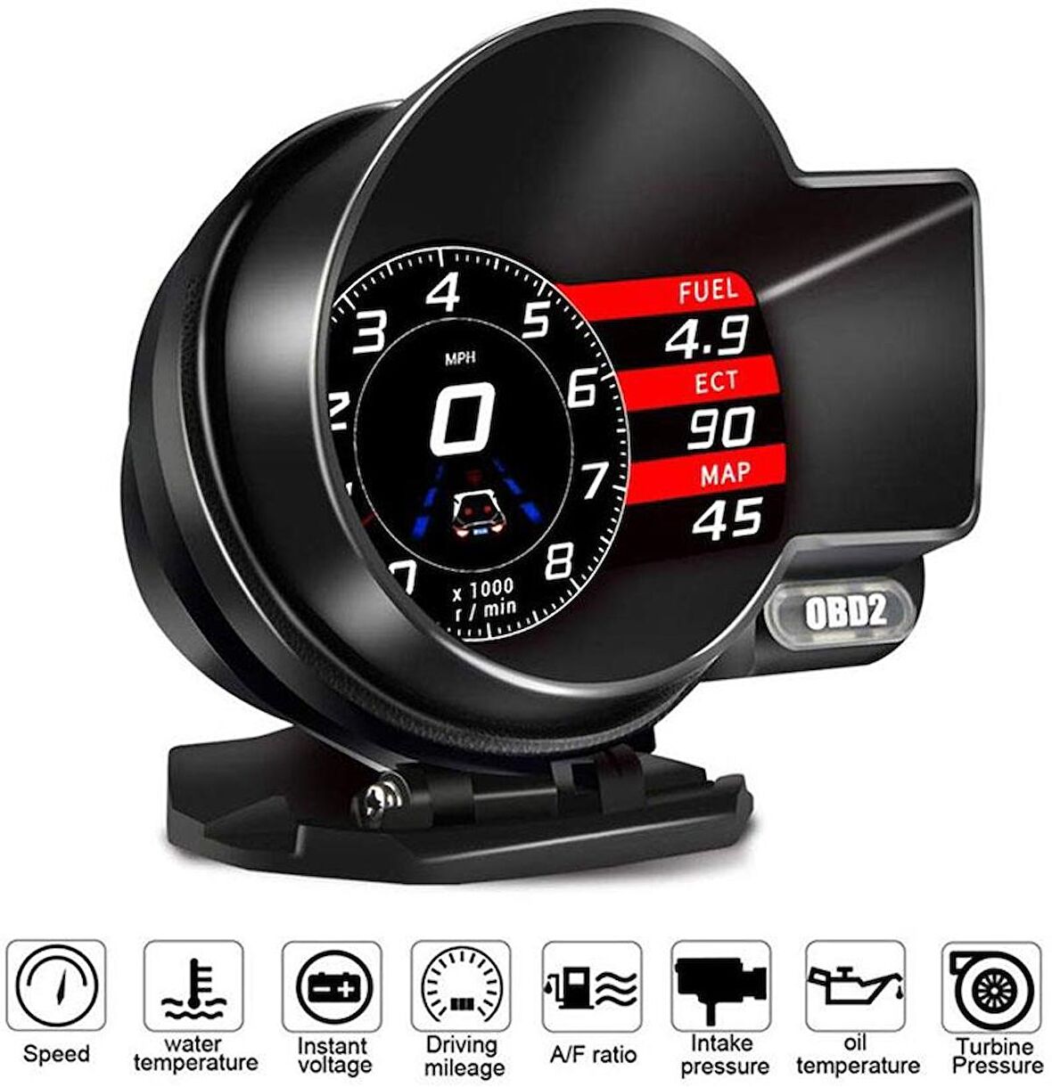 Gplus F8 HUD OBD 48 Fonksiyonlu Araç Veri Ekranı Head Up Display