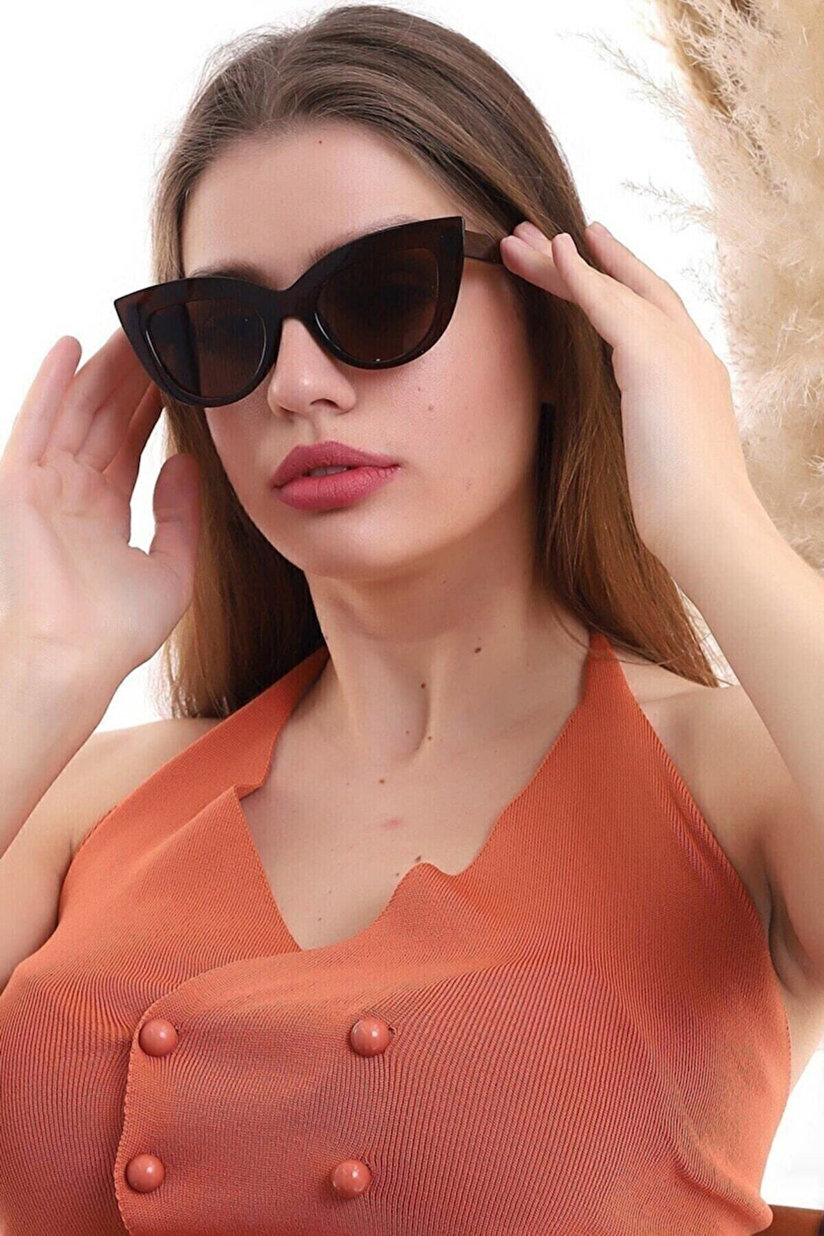 Ml 12 Cat Eye Kahverengi Kadın Güneş Gözlüğü