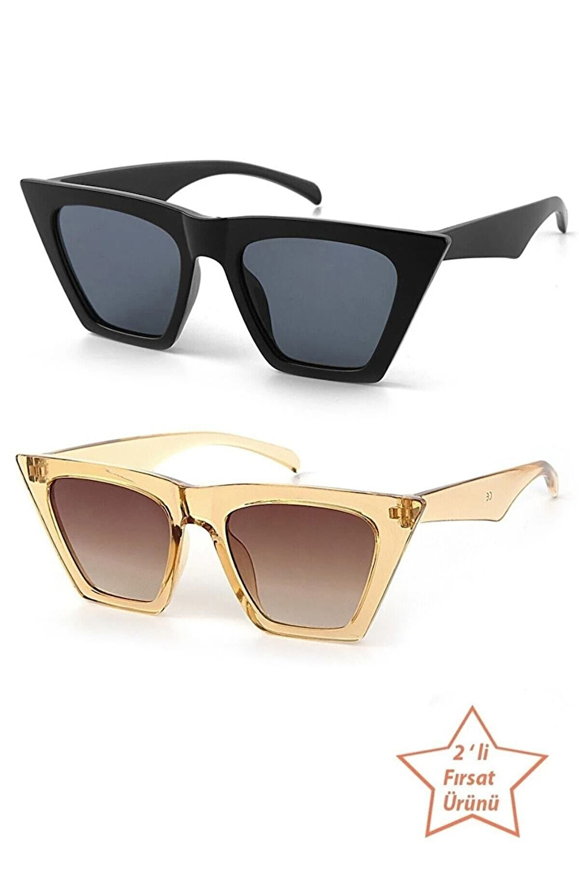 Kadın Güneş Gözlüğü 2 Li Set Catset2