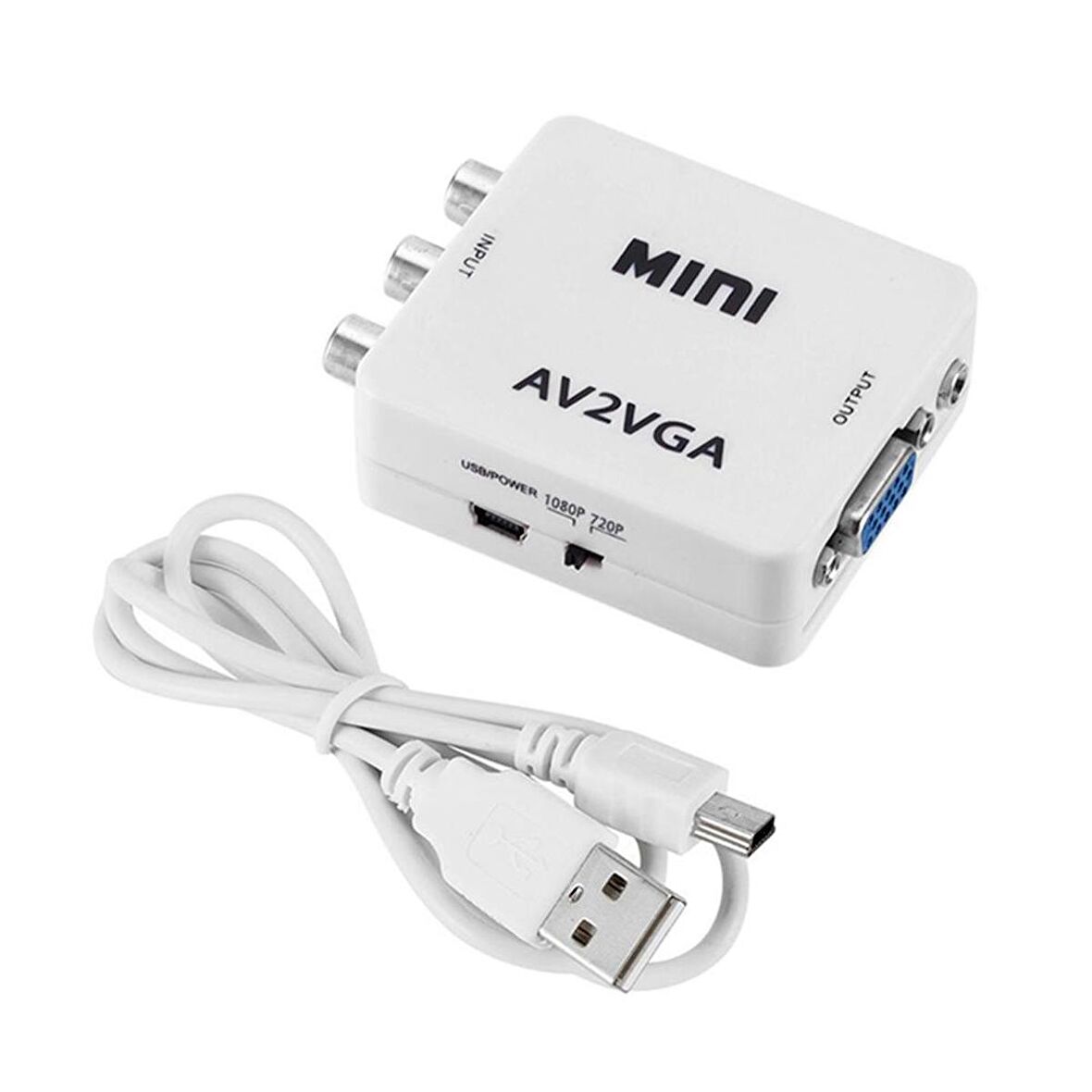 Gplus AV2VGA RCA AV VGA Dönüştürücü Çevirici Mini Audio Switch