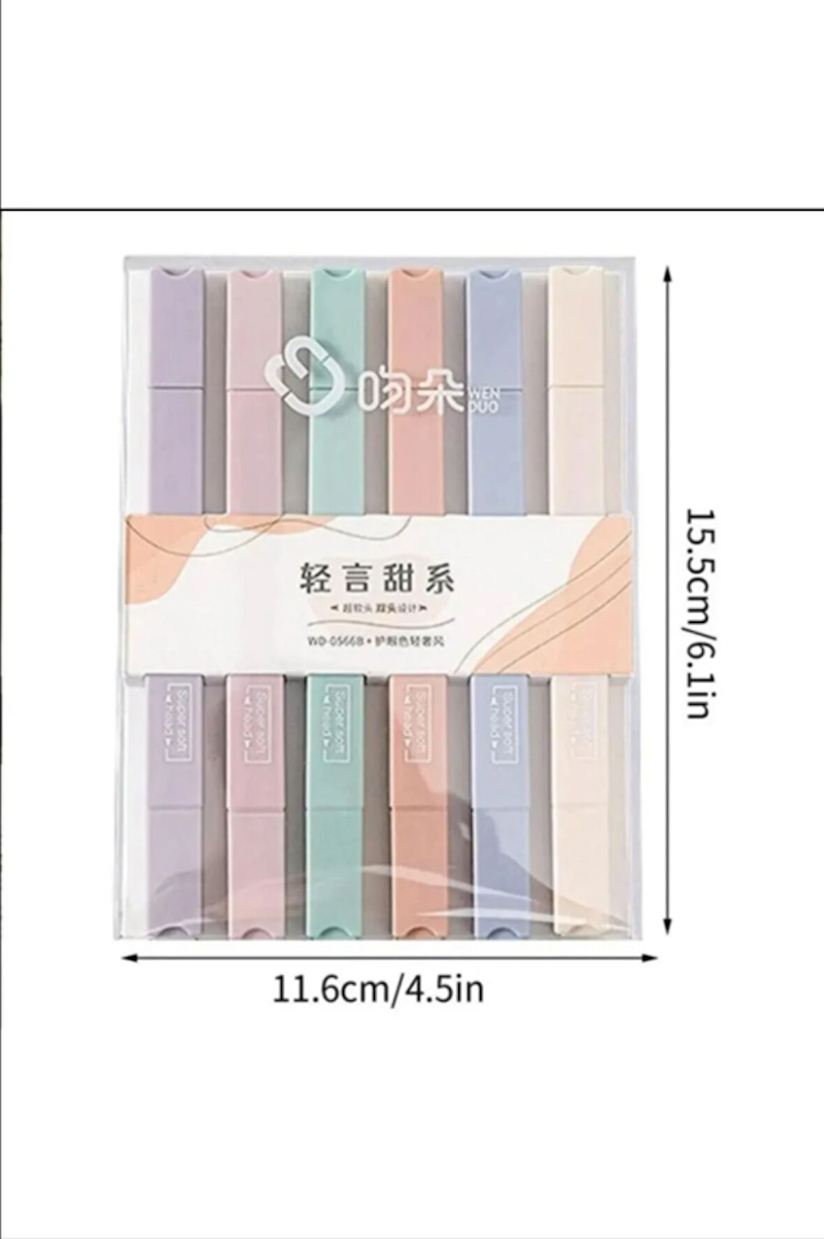 Supersoft 6'lı Pastel Fosforlu Kalem Seti – Çift Uçlu & Yumuşak Yazım