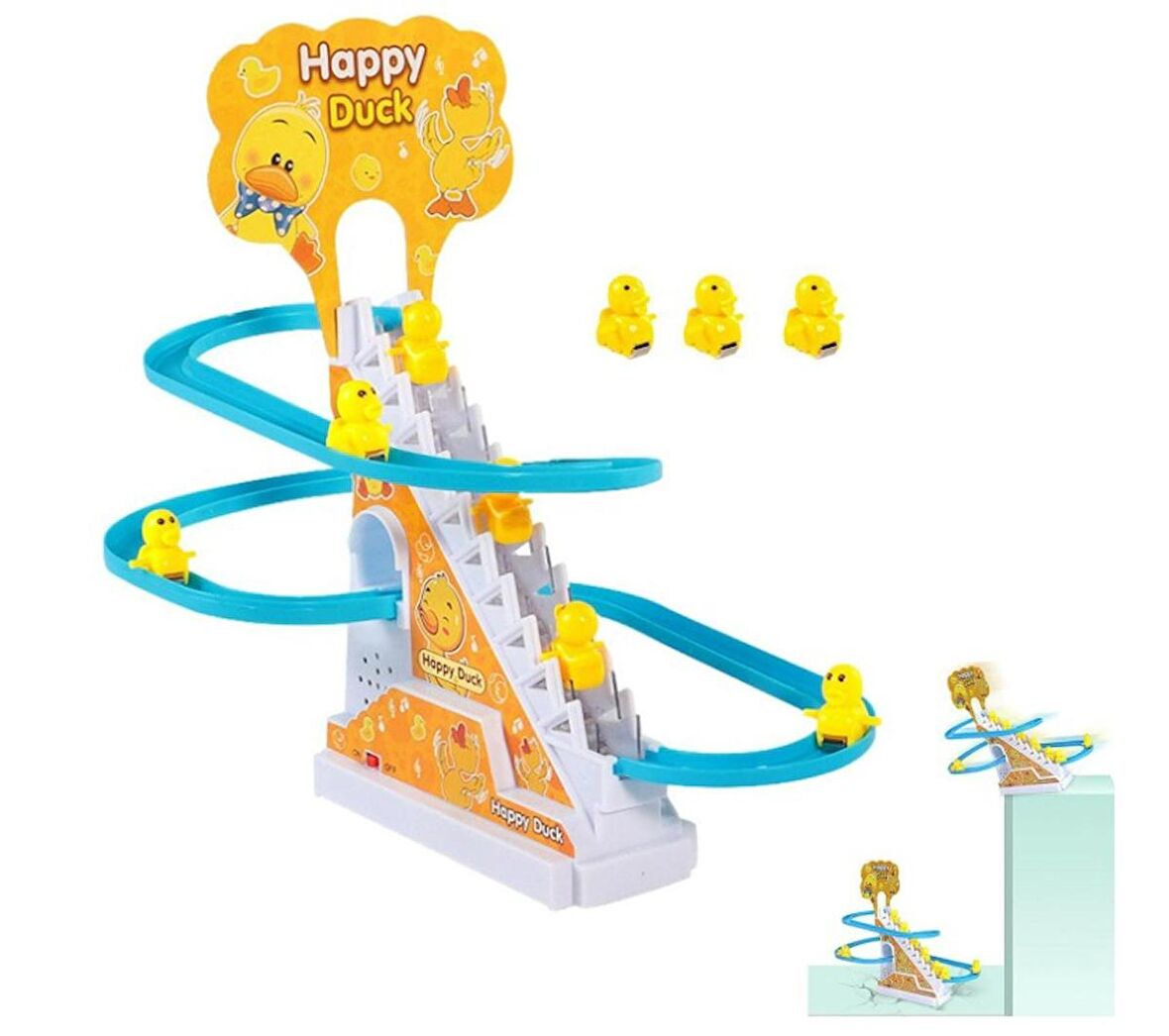 BabyDOOR Happy Duck 9 Ördekli Pilli Merdiven Sesli Eğitici Oyuncak
