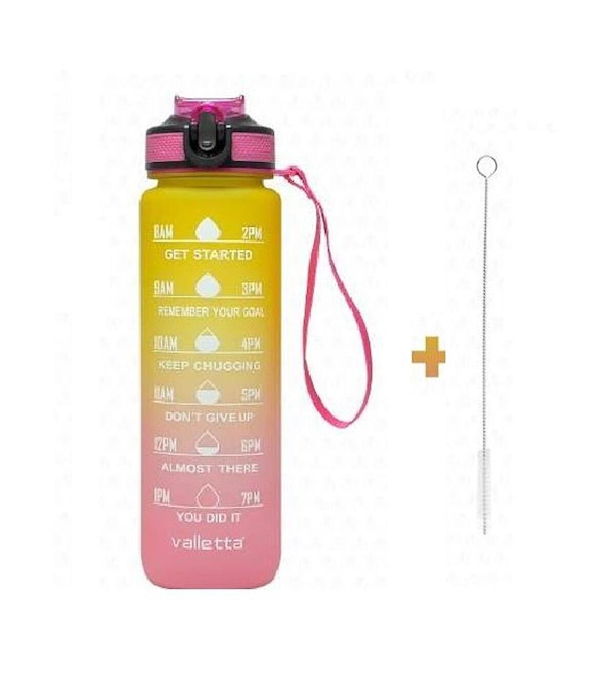 Valletta VLT1246 Fofana Bpa Içermez Motivasyonel Su Matarası 900ML Pembe