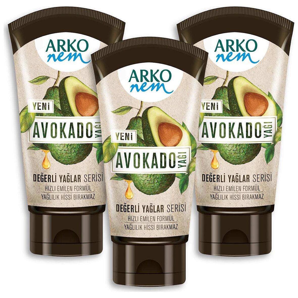 Arko Nem Değerli Yağlar Avokado Yağı Nemlendirici El Kremi 3x60ml