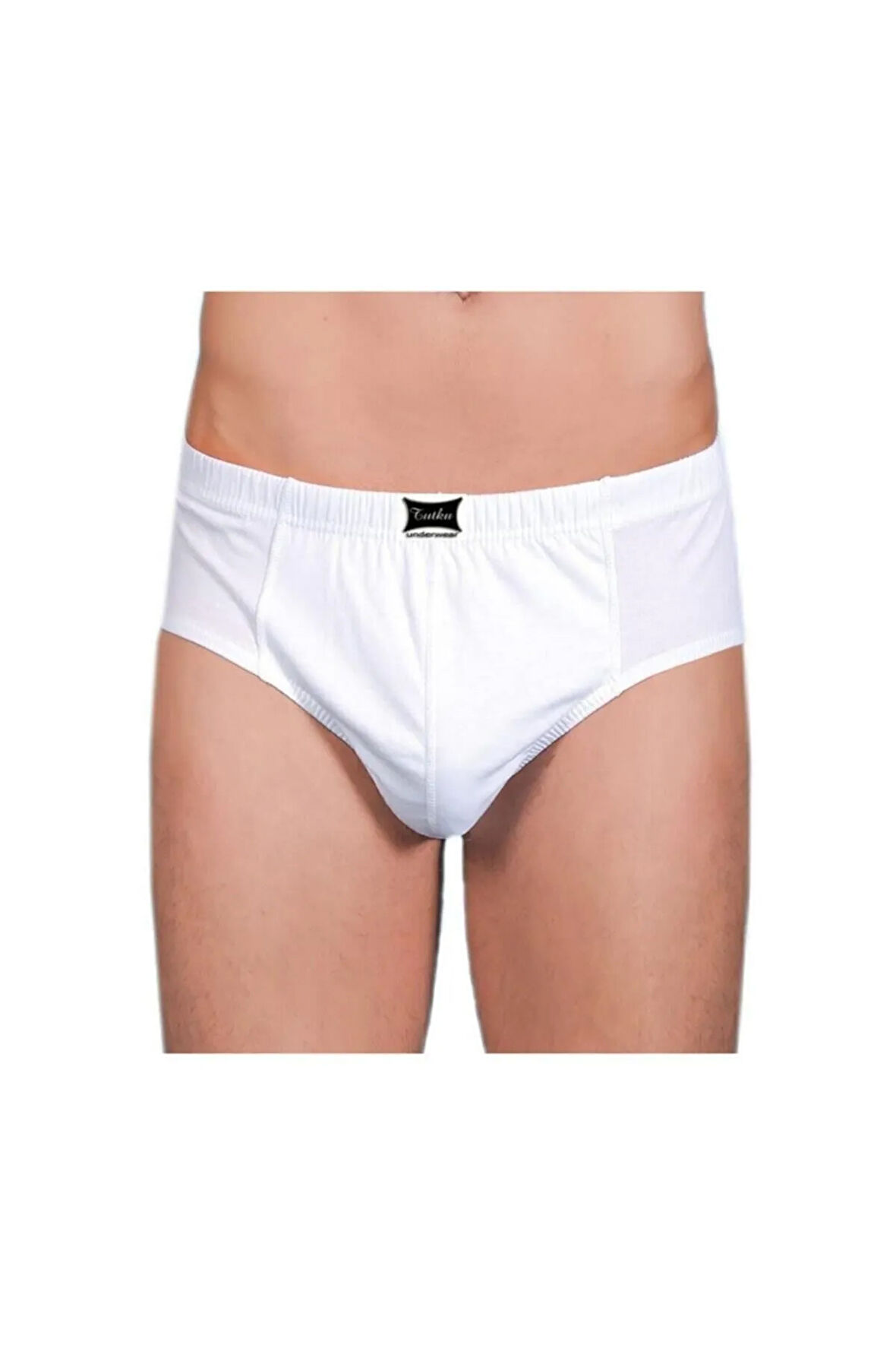 Erkek Beyaz 6'lı Paket Pamuklu Penye Külot 0109