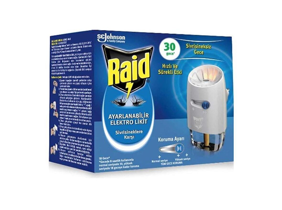 Raid Ayarlanabilir Elektrolikit 30 Gece 21 ml 8690784713337