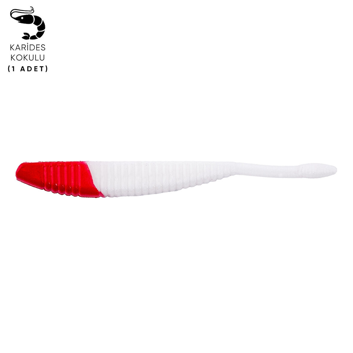 Silikon Kurt Yem - 3,3g 95mm - Fishack WormiX - 1 Adet - Red White
