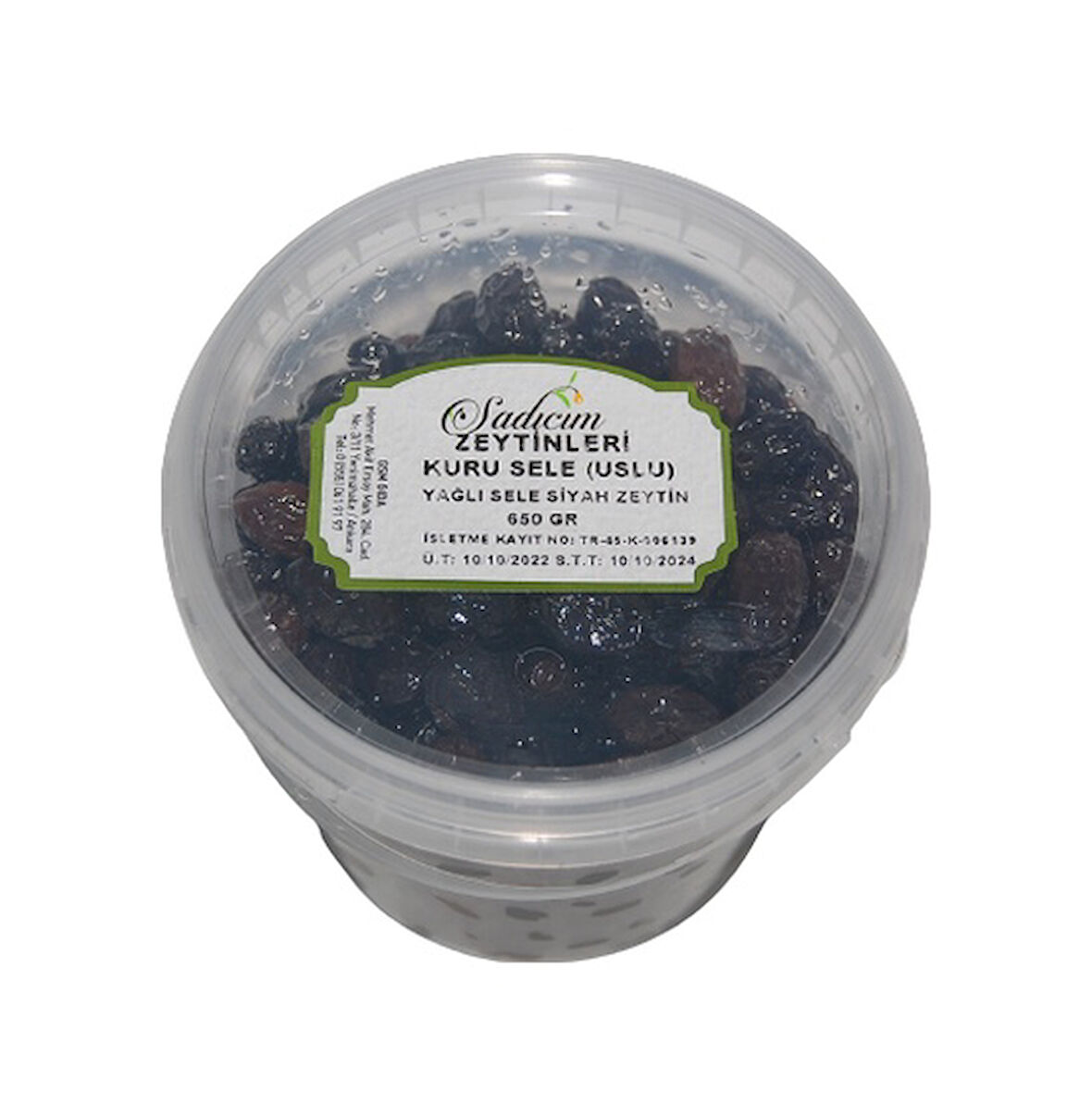 Sadıcım Kuru Sele (TUZSUZ) Siyah Zeytin USLU 650 GR