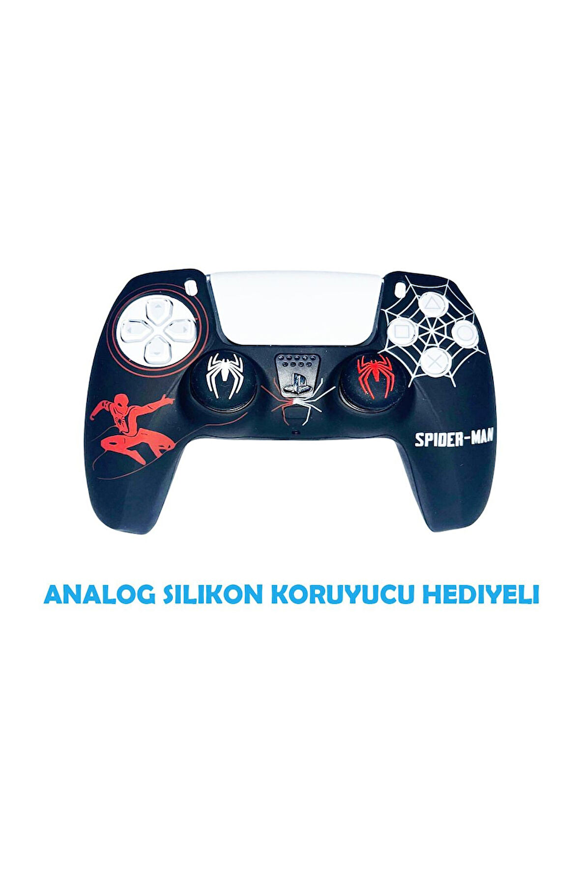 PS5 Dualsense Spider Man 2  Koruyucu Silikon Kılıf + Analog silikon Koruyucu