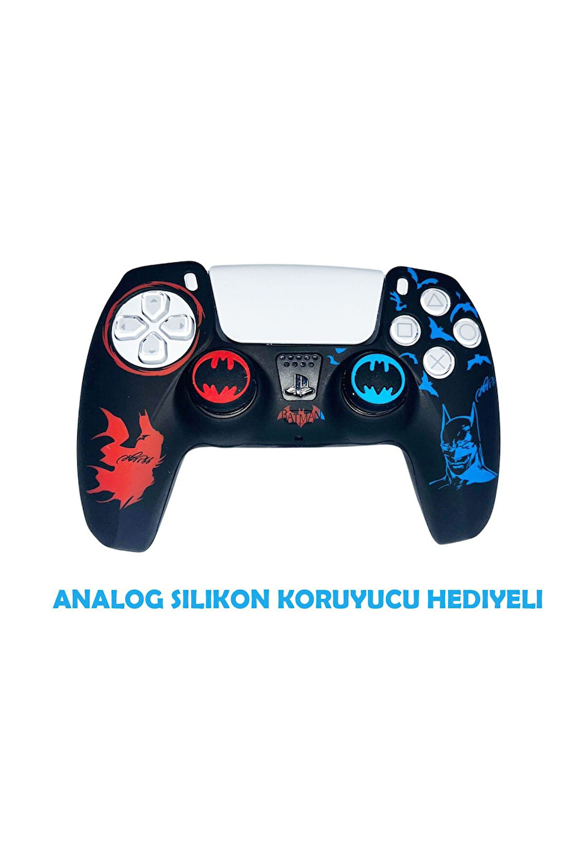 PS5 Dualsense Batman  Koruyucu Silikon Kılıf + Analog silikon Koruyucu
