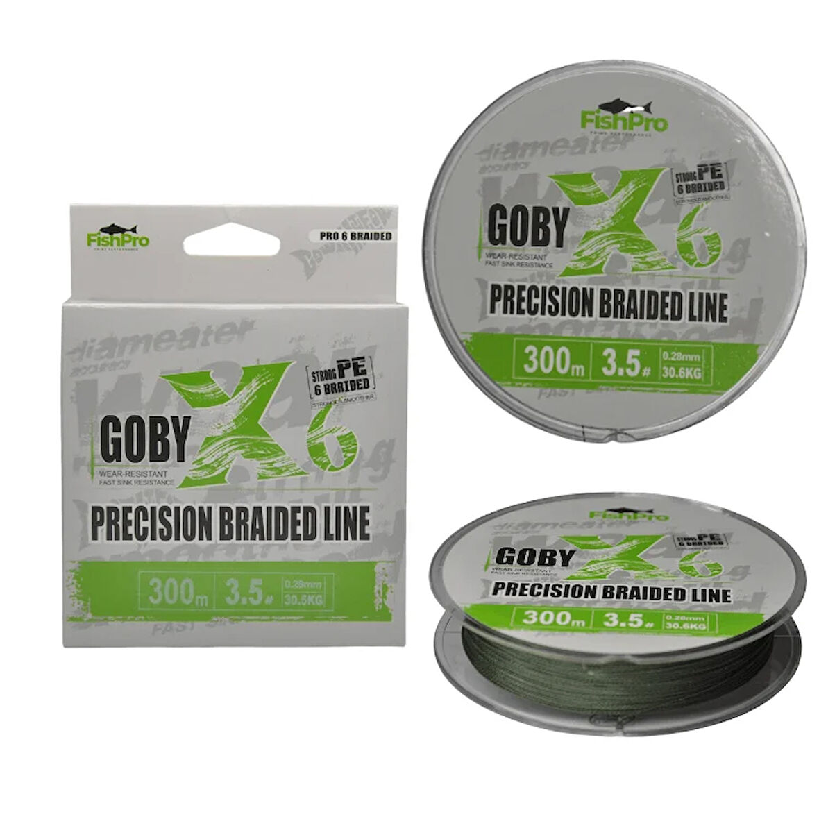 FishPro Goby 6X 300 Mt Dark Green Örgü ip misina