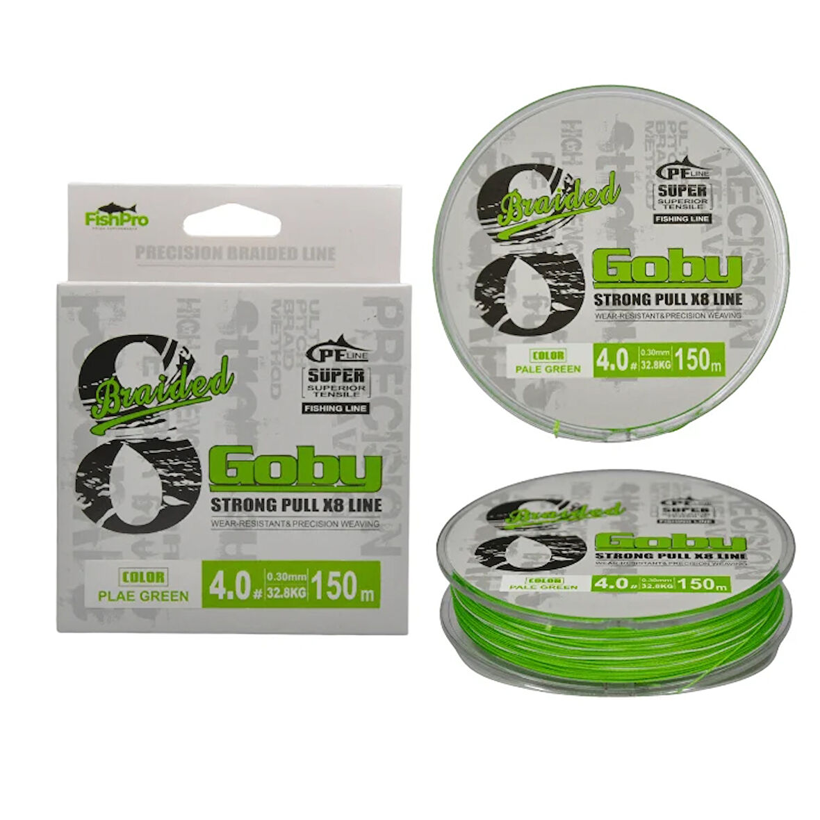 FishPro Goby 8X 150 Mt Pale Green Örgü ip misina