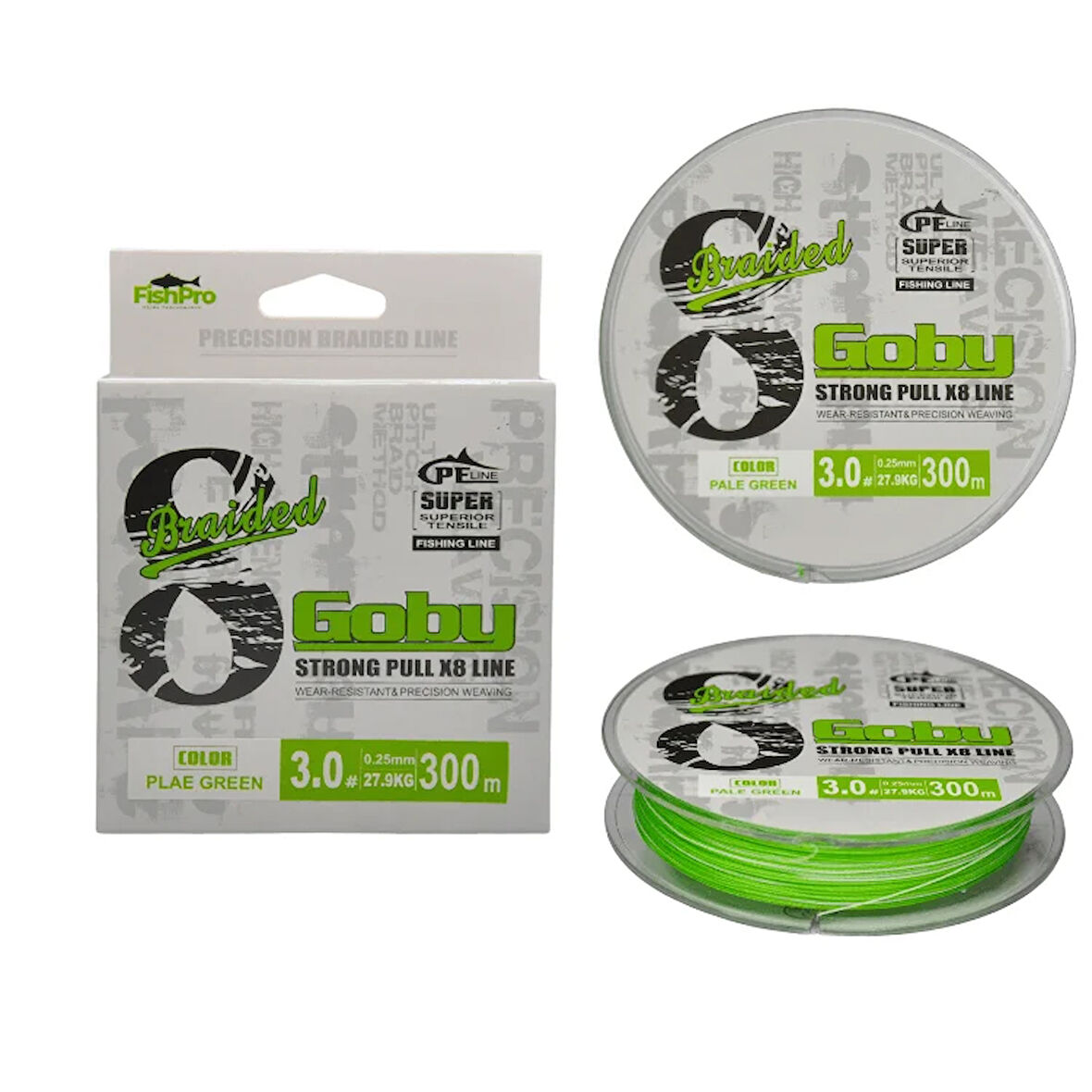 FishPro Goby 8X 300 Mt Plae Green Örgü ip misina