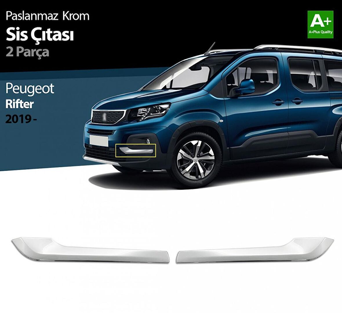 S-Dizayn Peugeot Rifter Krom Sis Çıtası 2 Prç 2019 Üzeri