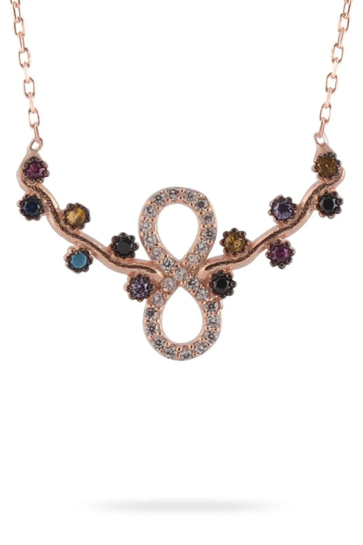 Sonsuzluk Kolyesi Zirkon Taşlı 925 Ayar Gümüş Kadın Kolye Gklsnszlkta-alt