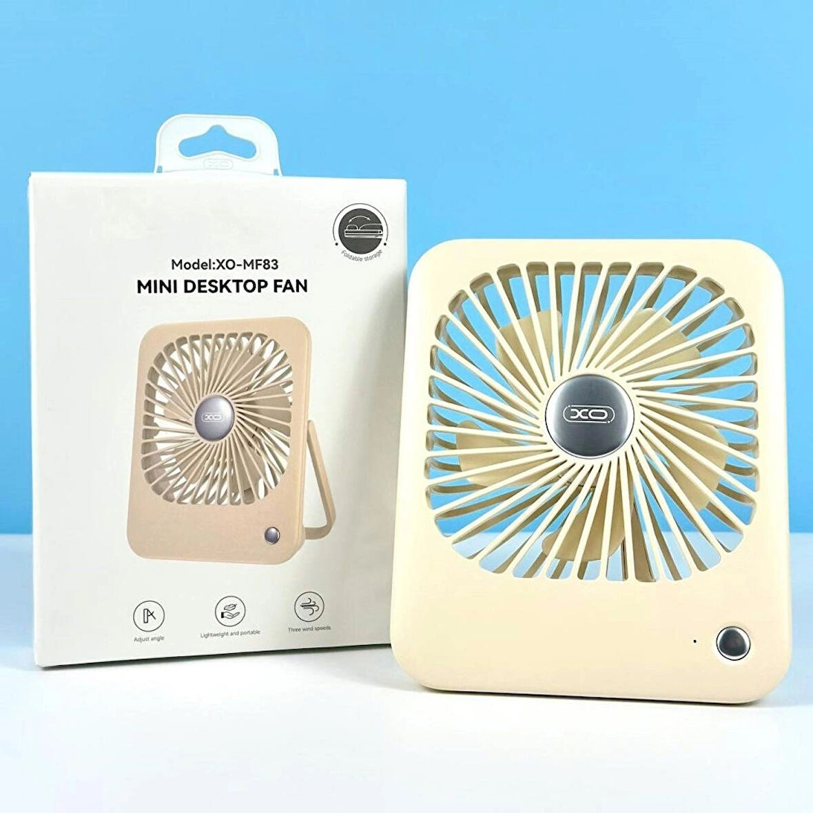 Mini Slım Fan Masaüstü Hız Kademeli Şarjlı 2000 Mah Fan Ayarlanabilir Serinletici