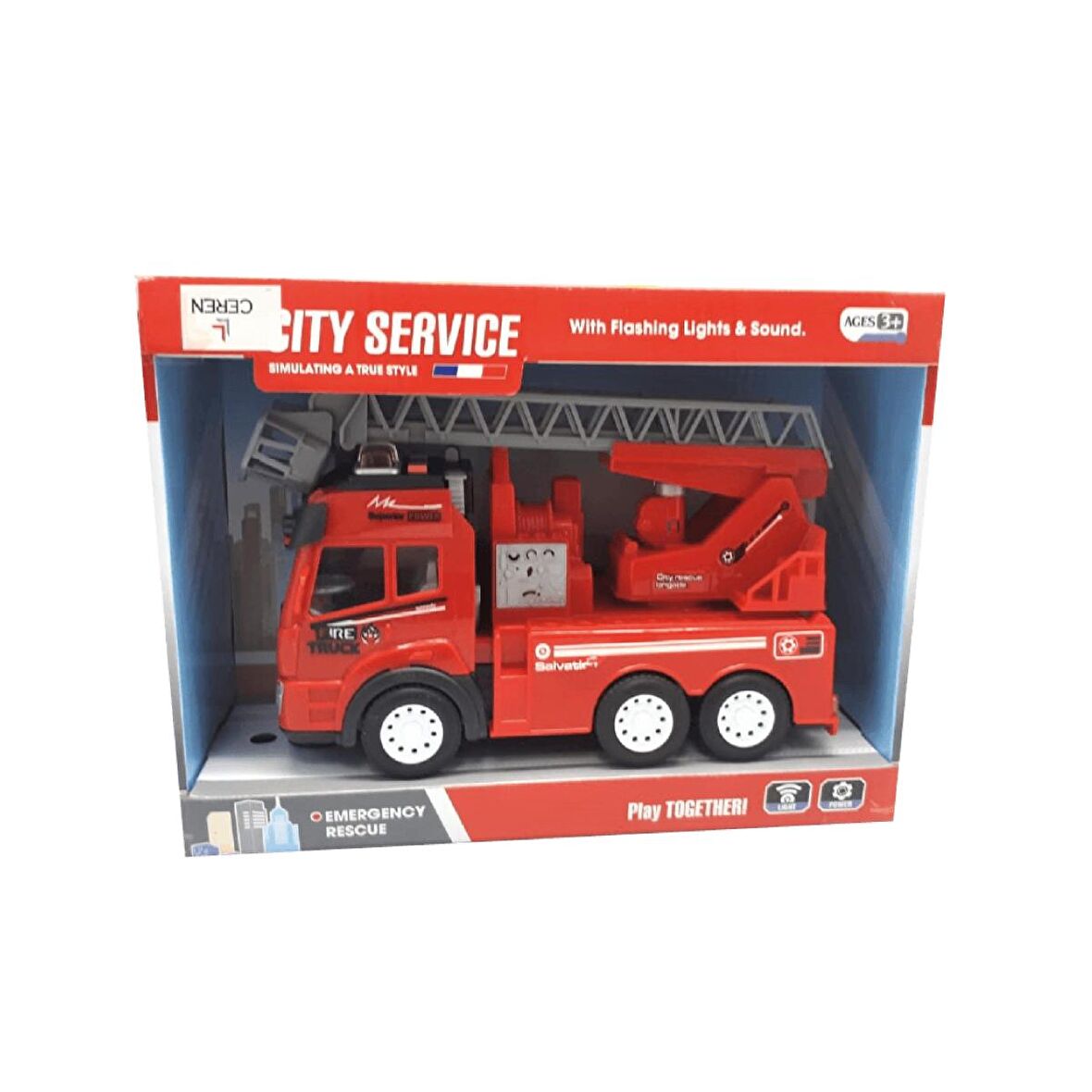 Ctoy Işıklı Sesli Sürtmeli İtfaiye Arabası