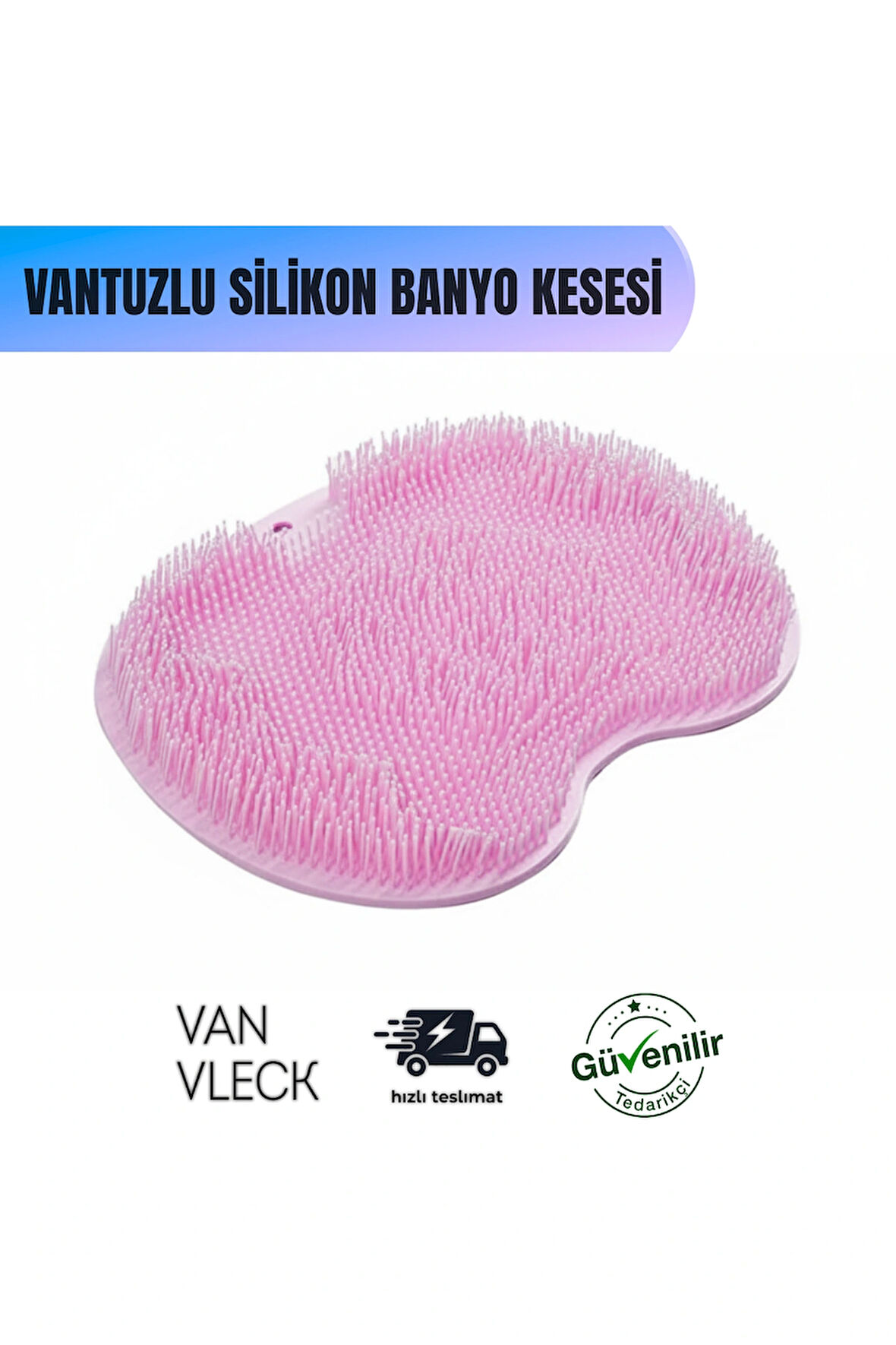 Vantuzlu Silikon Banyo Fırçası – Ayak Masaj Pedi, Sırt Kesesi, Duş Lifi, Vücut Temizleme Aparatı