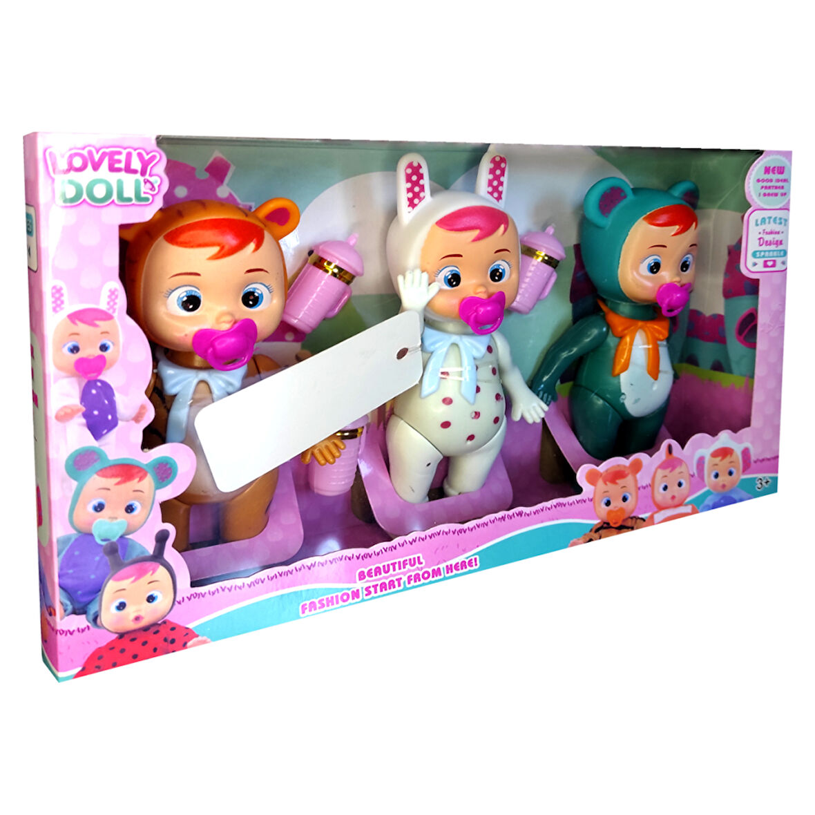 Ethem Oyuncak Lovely Doll Ağlayan Bebekler 3'lü Set 8268B