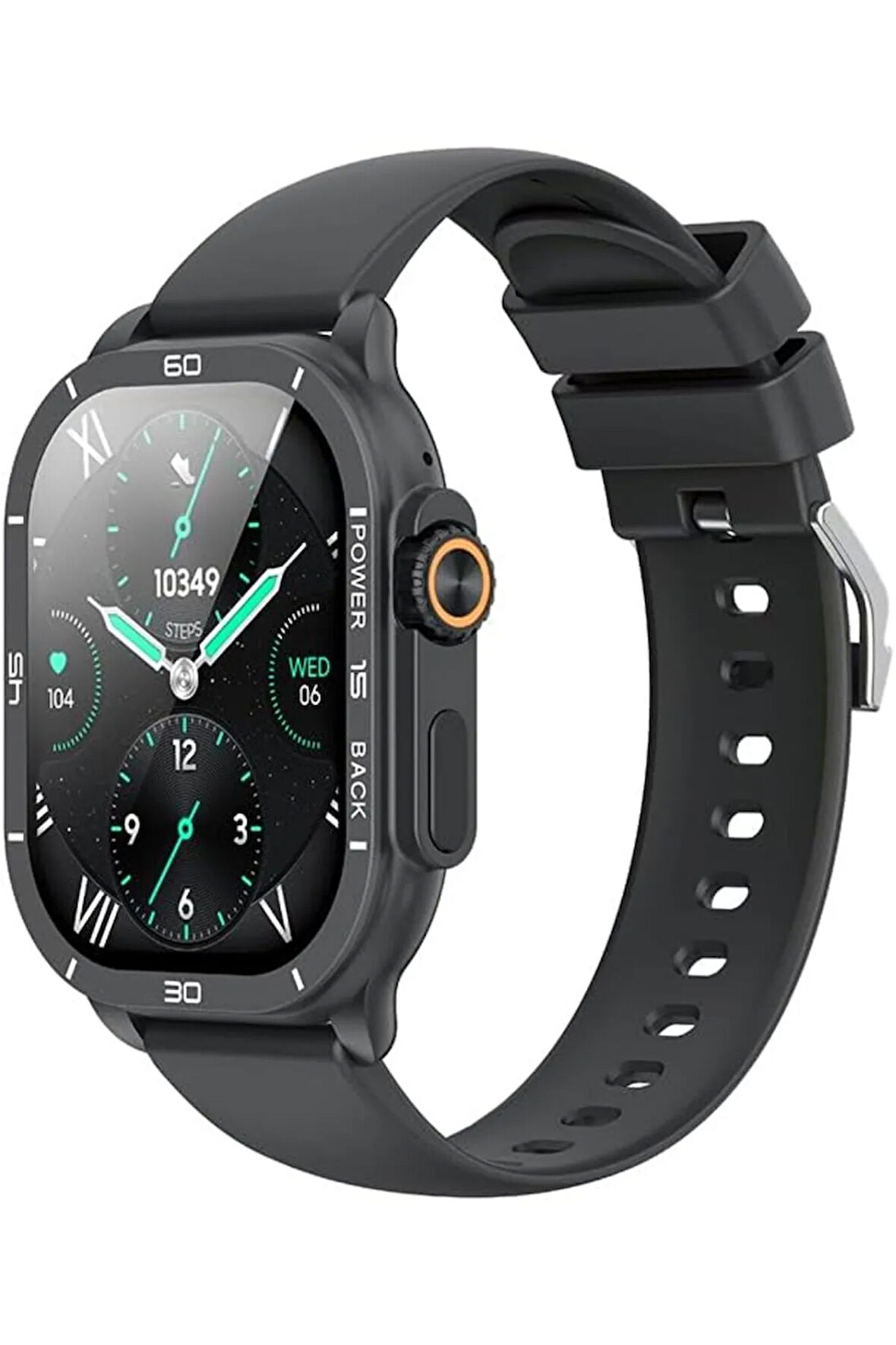 J12 Akıllı Spor Saat,2.06 inç AMOLED Ekran,Nabız Ölçer,Adım Sayar,Kalori Takip,Müzik Kontrol,300 mAh