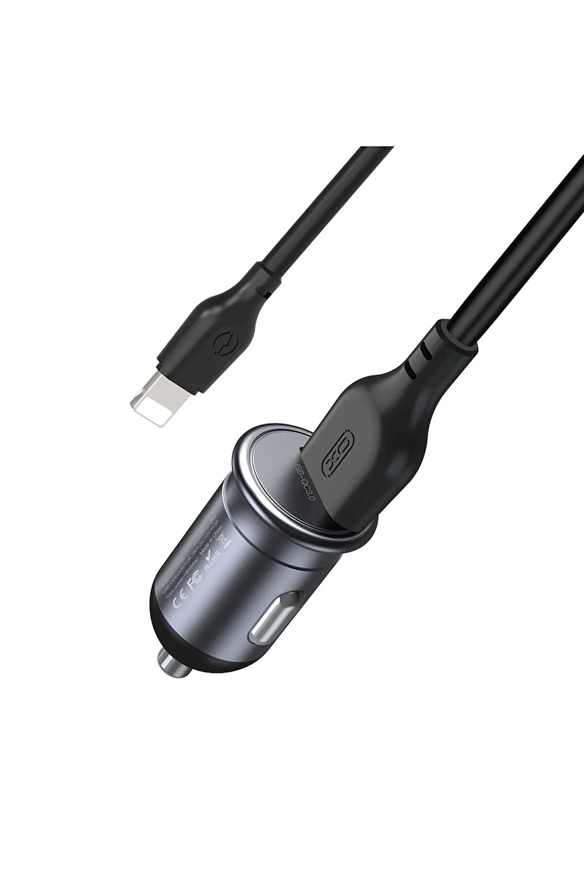CC46 Araç Şarj Cihazı Lightning, 18W Hızlı Şarj, 12V-24V, USB-A, Aşırı Isınma ve Kısa Devre Koruması
