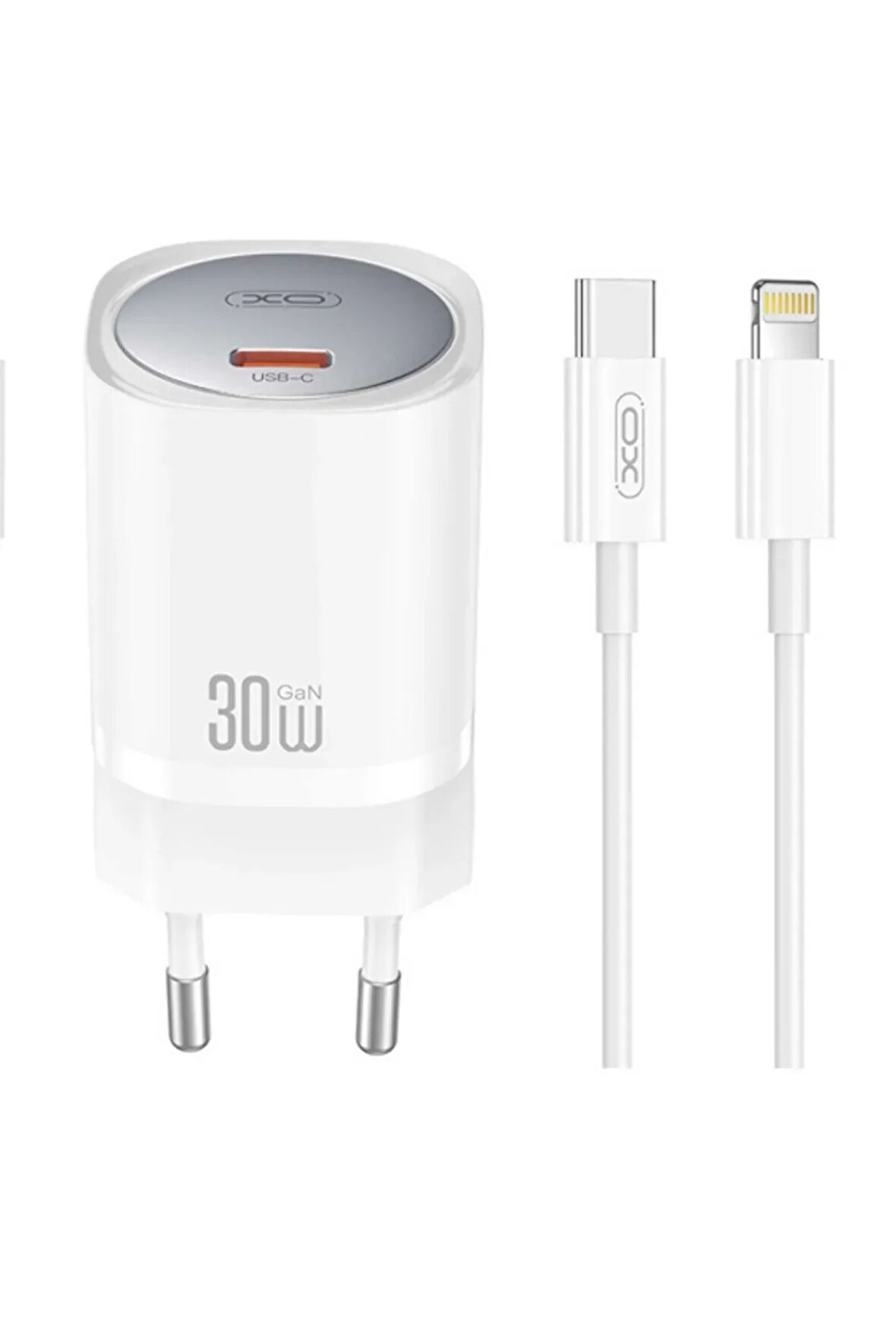 Hızlı Şarj Adaptörü CE20|GaN|Lightning Kablo|30W Max Power|Akım Korumalı,Tablet,Notebook,Cep Telefon