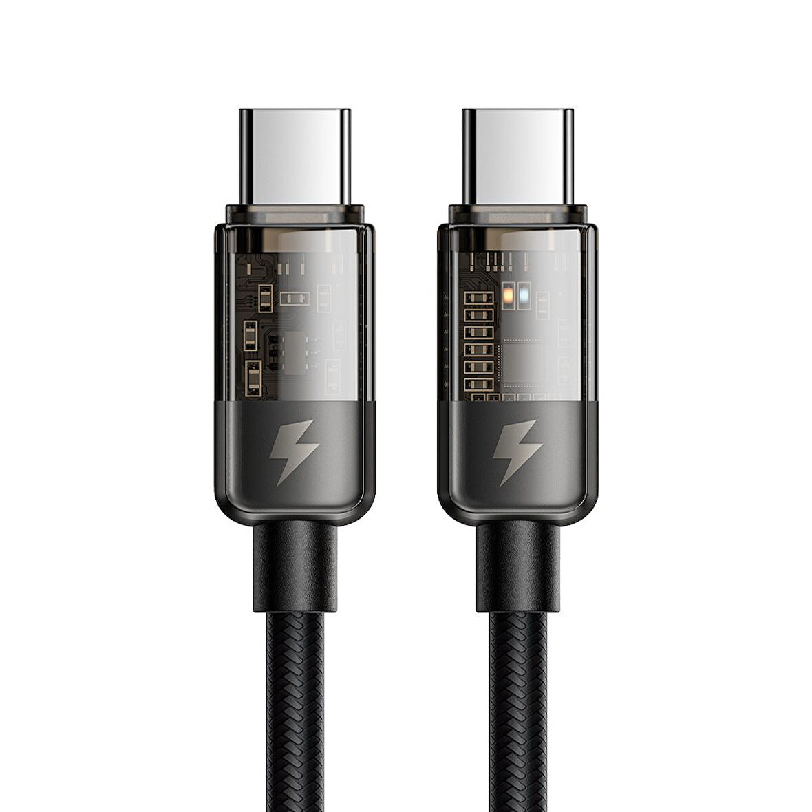 MCDODO CA-2840 TYPE-C TO TYPE-C 100W LED IŞIKLI POWER OFF HIZLI DATA ŞARJ KABLOSU 1.2M - SİYAH