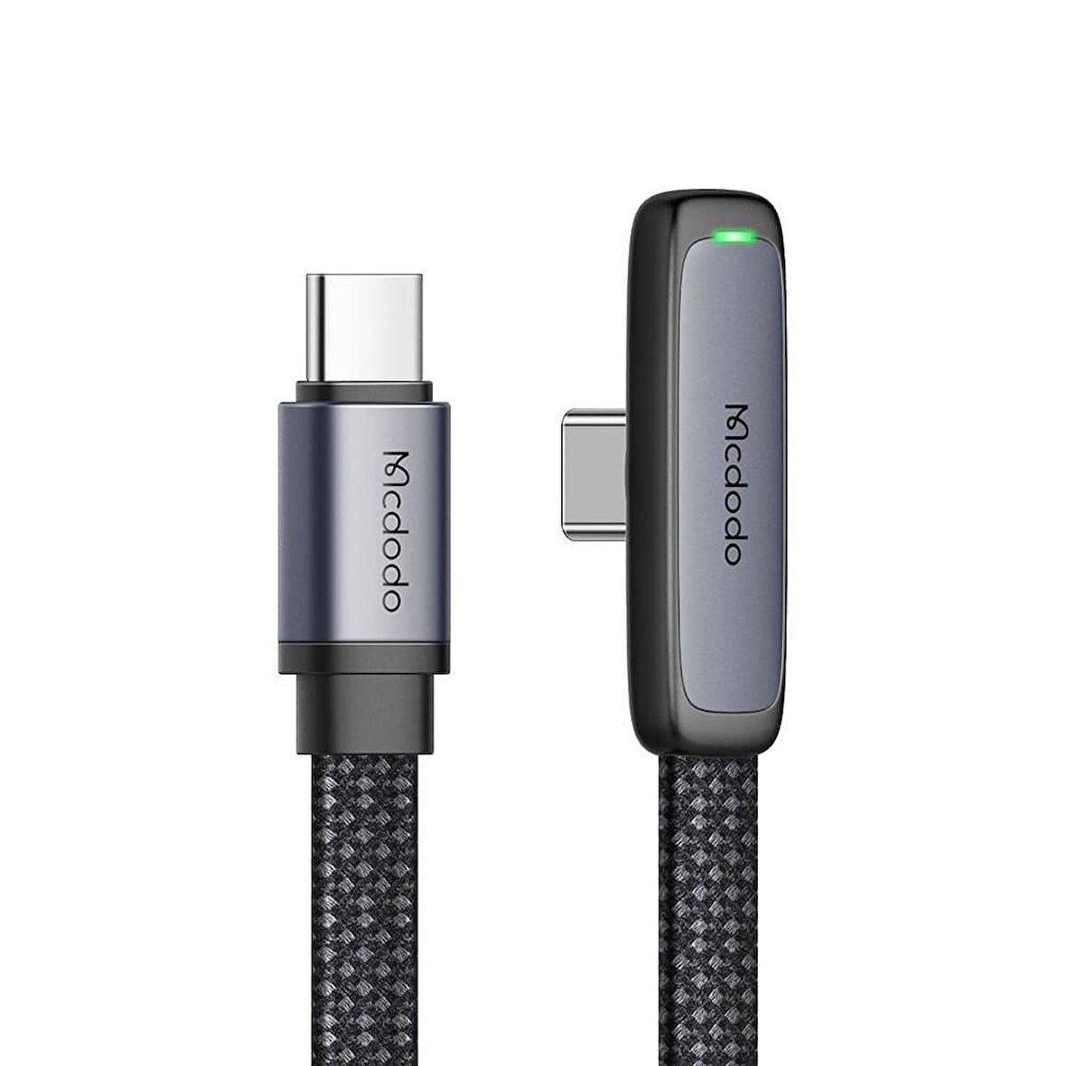 Mcdodo CA-3360 Type-C to Type-C Açılı Hızlı Şarj & Data Kablosu 1.2m - Siyah