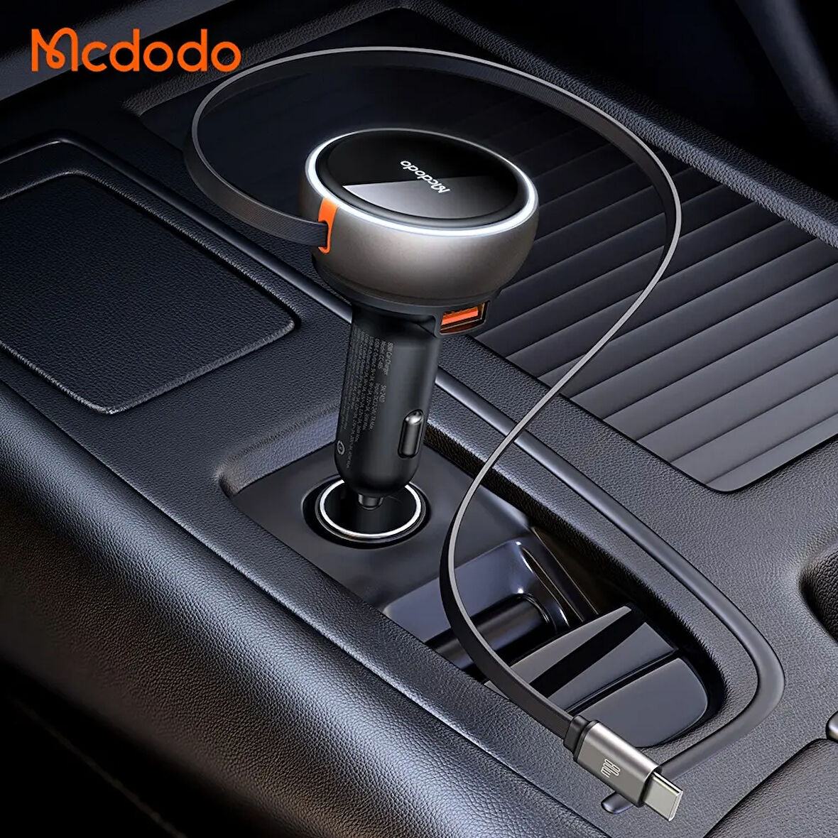 MCDODO CC-4850 80W USB-C Geri çekilebilir kablo Hızlı araç şarj cihazı