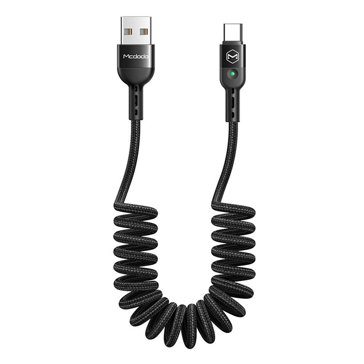 Mcdodo Ca-6420 Type-C Elastiki QC4.0 Ledli Hızlı Şarj Kablosu 1.8M
