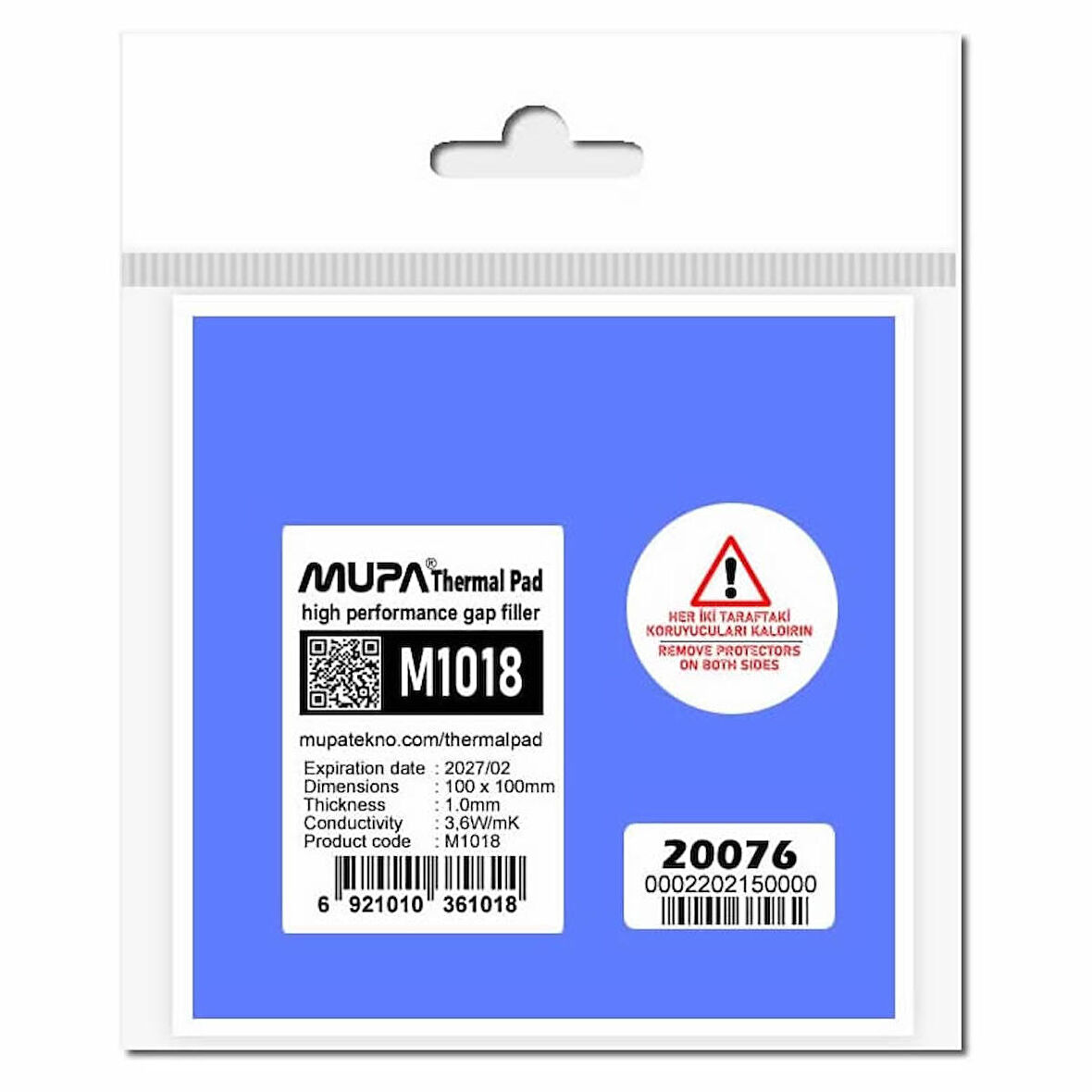 Mupa Termal Ped / Thermal Pad 1.0Mm 3.6W/Mk 10X10Cm M1018