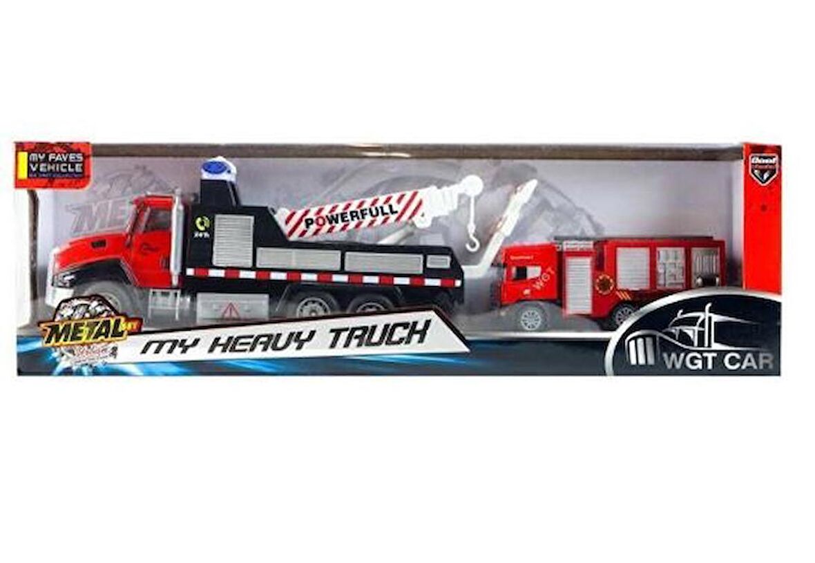 Die Cast Sesli Kamyon Metal İtfaiye Çekicisi