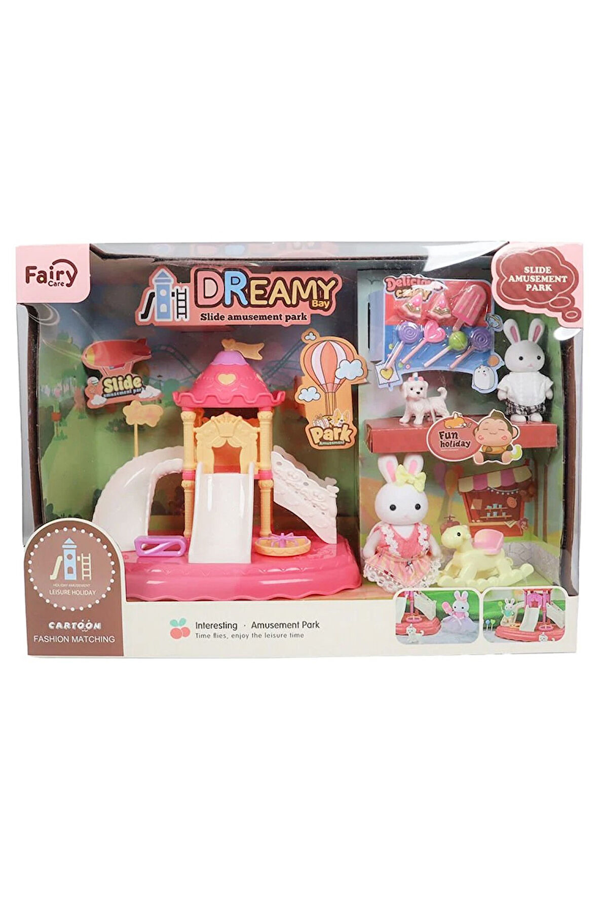 Kaydıraklı Eğlence: Bay Dreamy Tavşan Ailesi Parkı Seti