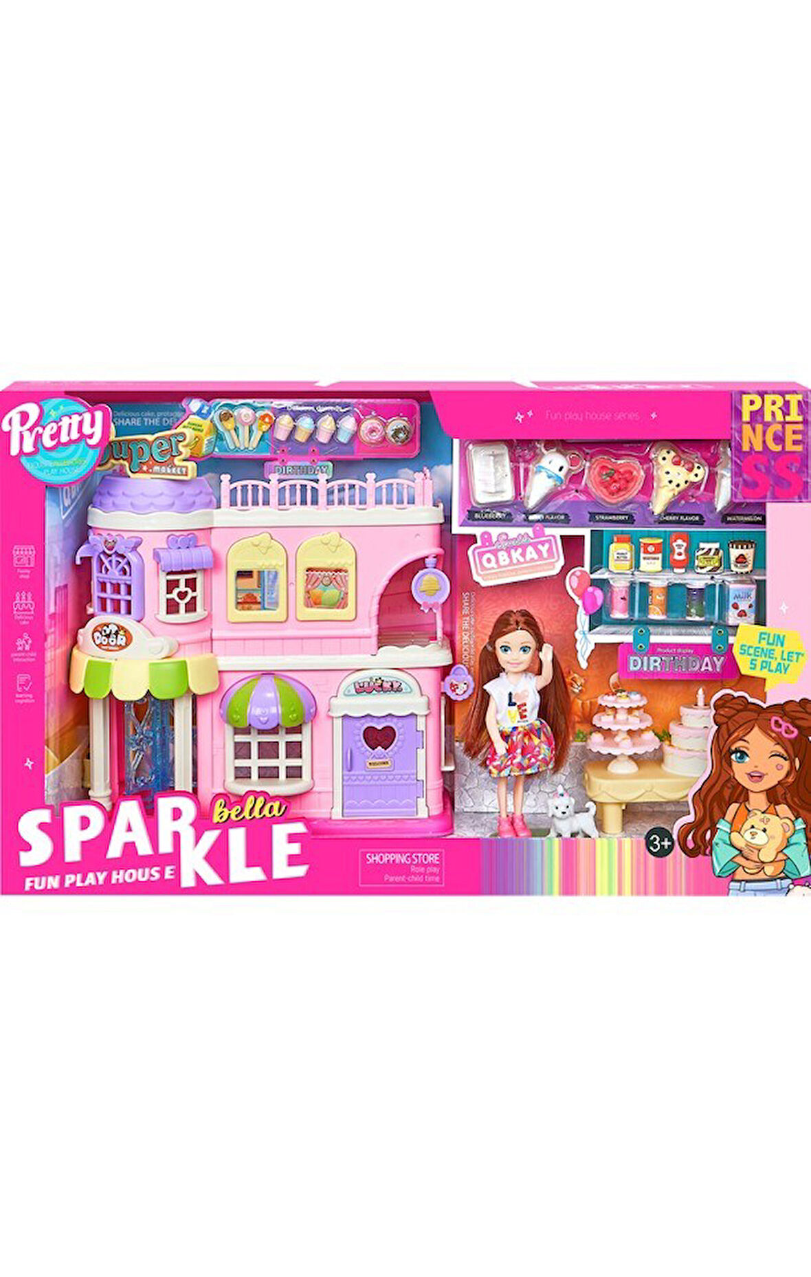 Sparkle Bella Princess Eğlenceli  2 Katlı Mağaza Seti