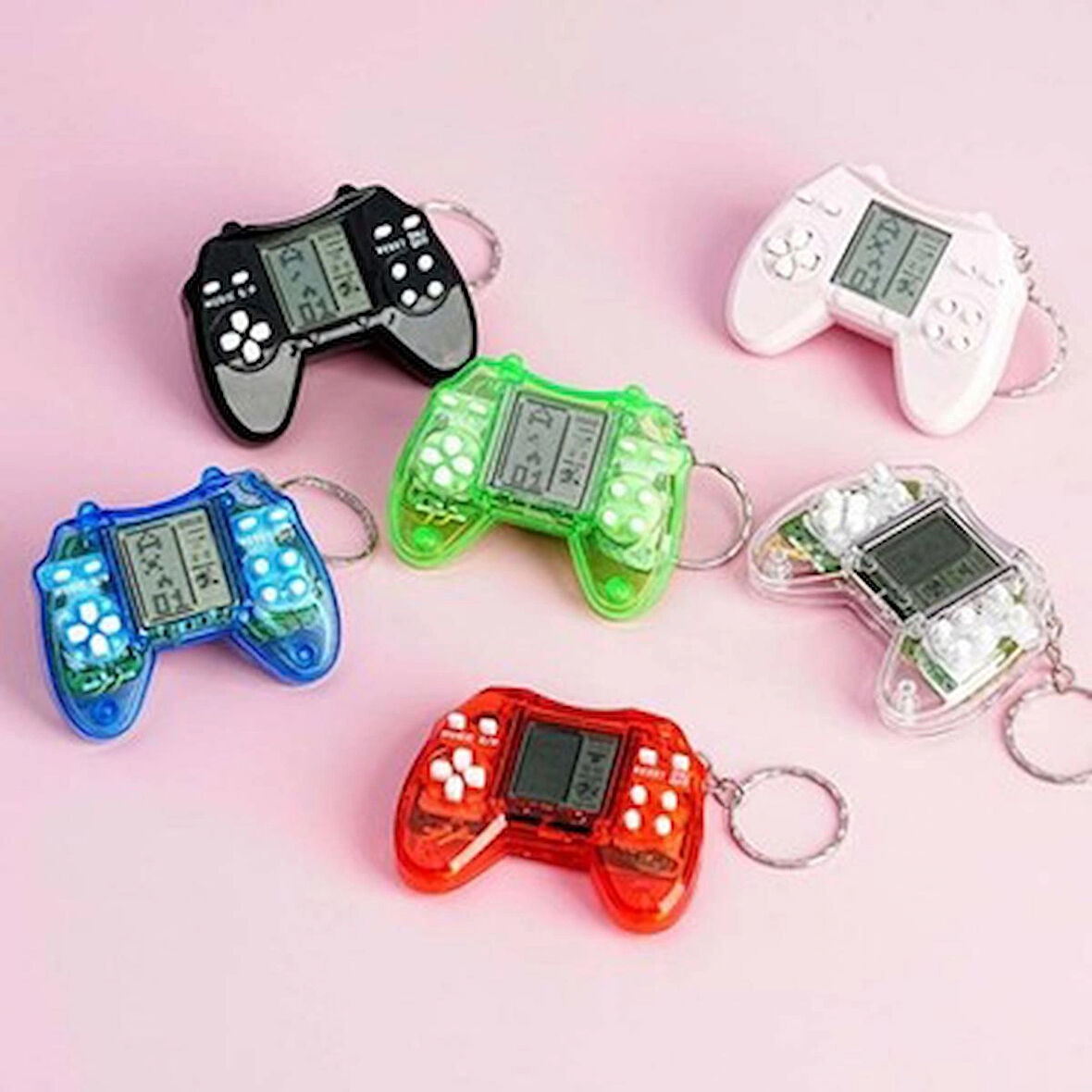 Mini Oyun Konsolu Tetris Anahtarlık Mini Game Boy El Atarisi Anahtarlık (1 Adet) (Ebat: 6,1 cm x 5 cm x 1,3 Cm)