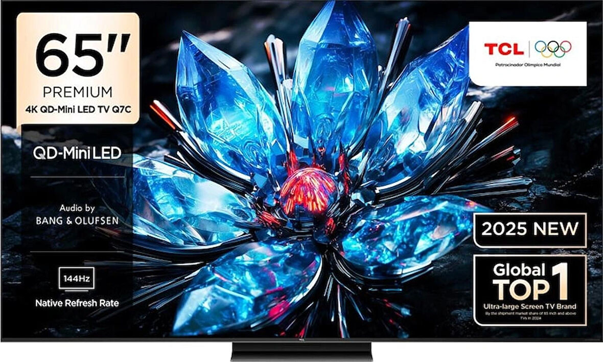 TCL 65Q7C 65'' 4K QD-Mini LED Google TV | 144Hz, HDR10+, Dolby Vision IQ, HDMI 2.1, Bluetooth 5.4