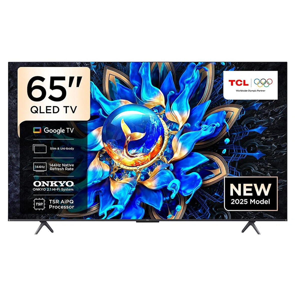 TCL 65T8C 65 İnç QLED 4K Google TV – 144Hz Yenileme Hızı, HDR10+ & Dolby Vision IQ Destekli Akıllı Televizyon
