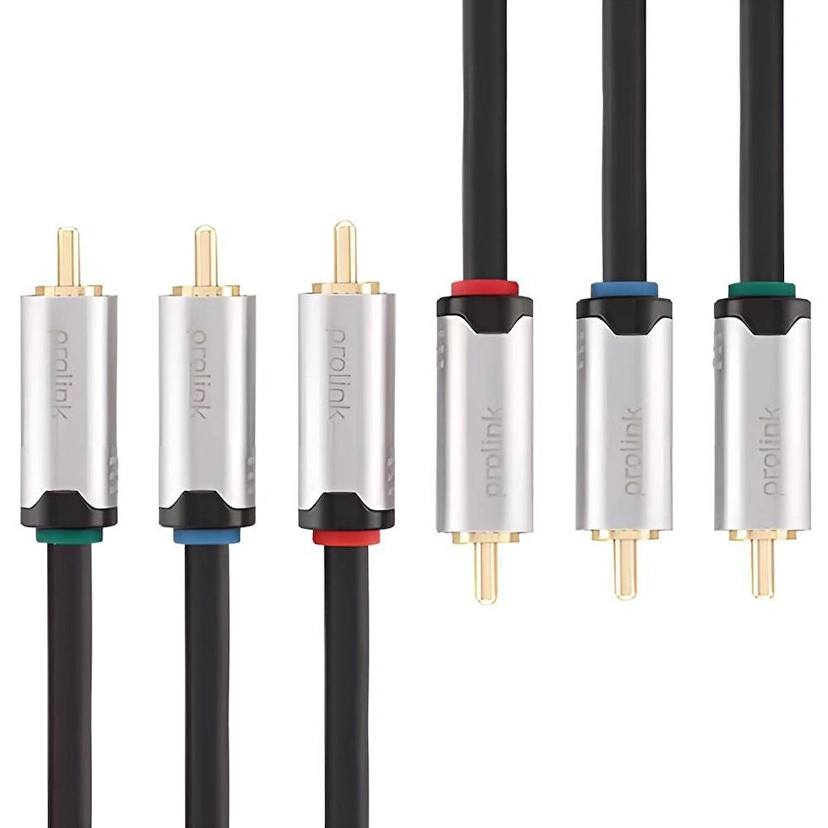 Prolink PMM247-0200 3 RCA - 3 RCA Komponent Çift blendajlı Oksijensiz kablo, 2 Metre