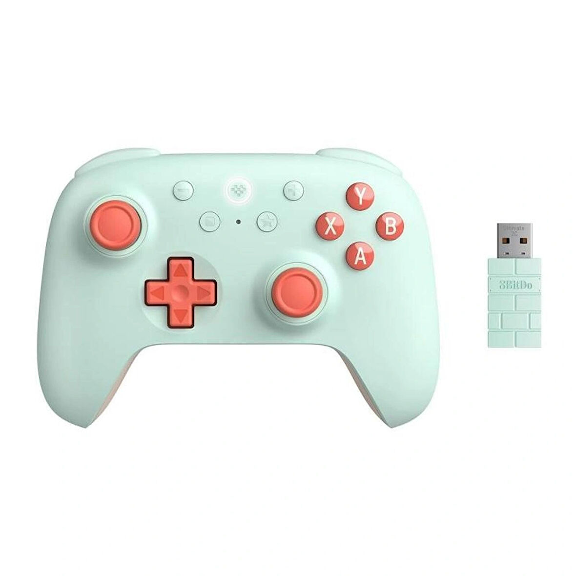 8Bitdo Ultimate 2C Kablosuz 2.4G Oyun Kolu PC Android Hall Effect Joystick Mint Orange