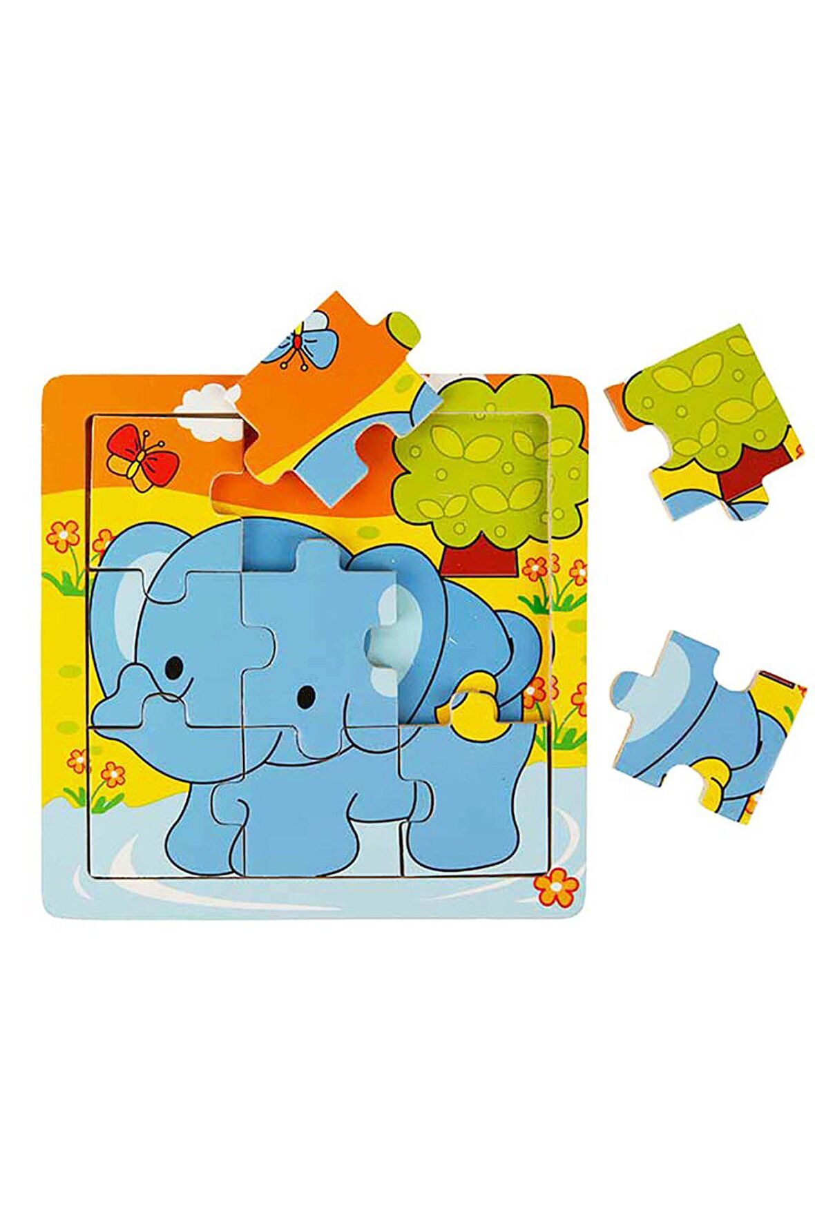 Minik Eller için Büyük Eğlence: 9 Parça Ahşap Mini Puzzle