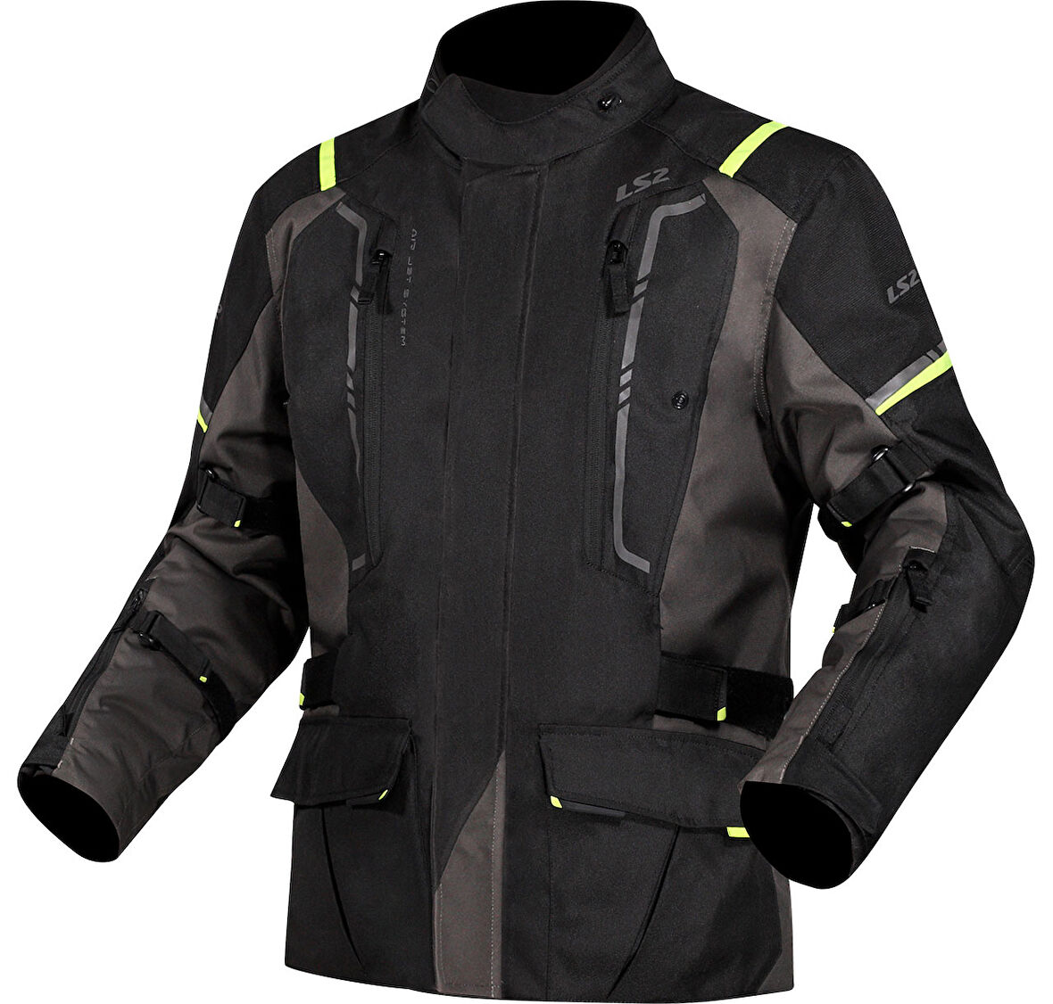 LS2 NARVIK MONT GRİ-SİYAH-NEON SARI