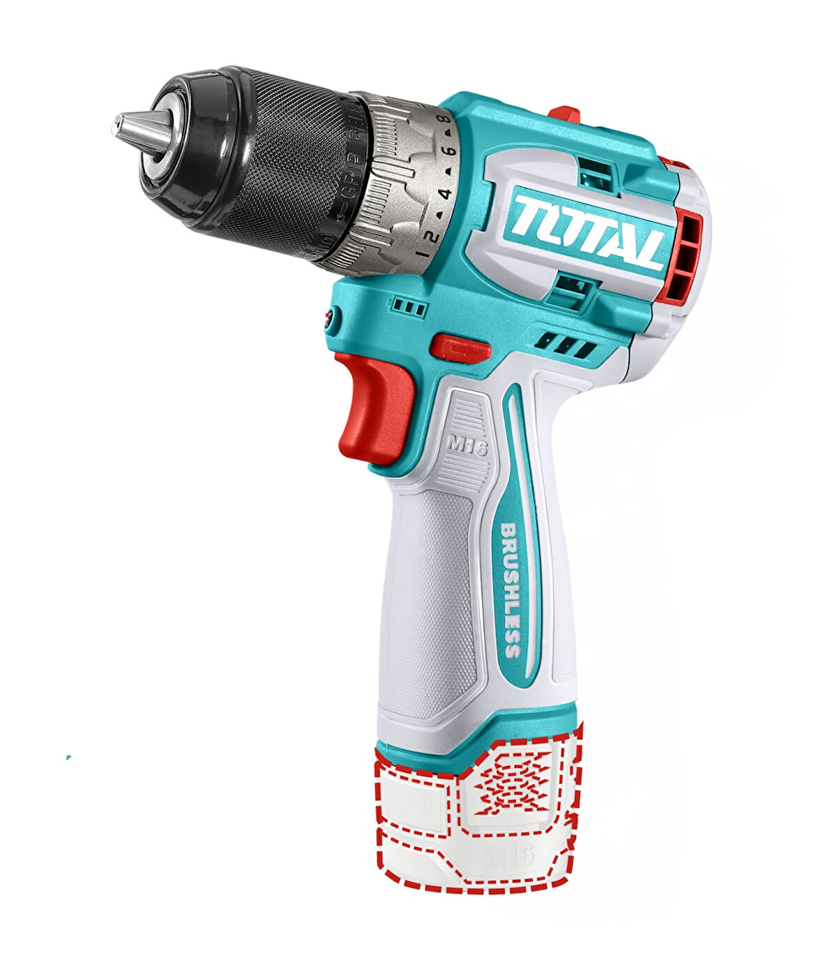 TOTAL LI-ION AKÜLÜ KÖMÜRSÜZ DARBELİ MATKAP TIDLI16682