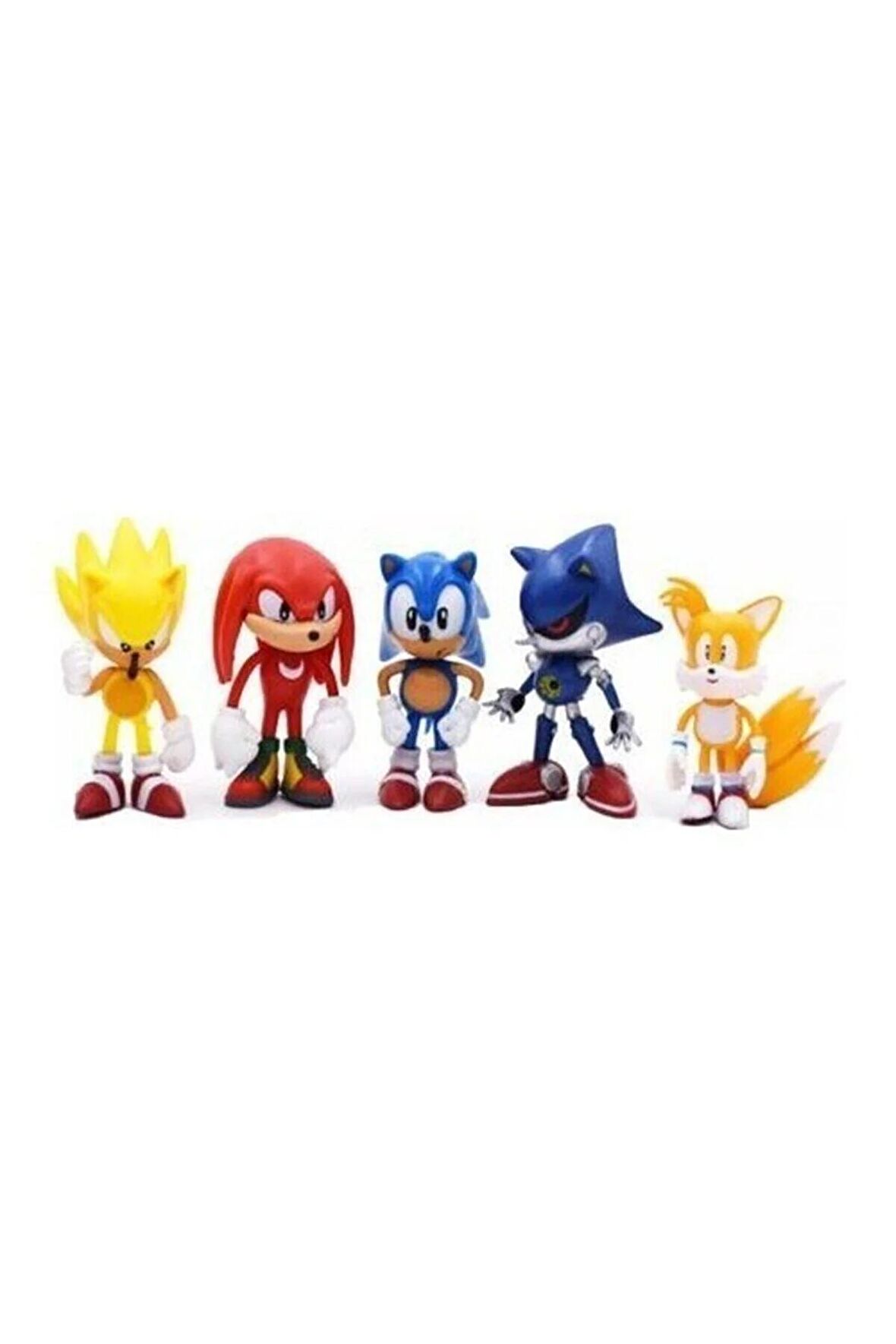 Kirpi Sonic Oyuncak Tails-knuckles-super Sonıc-metal Sonıc-sonic 5'li Figür Karakter Oyuncak Seti