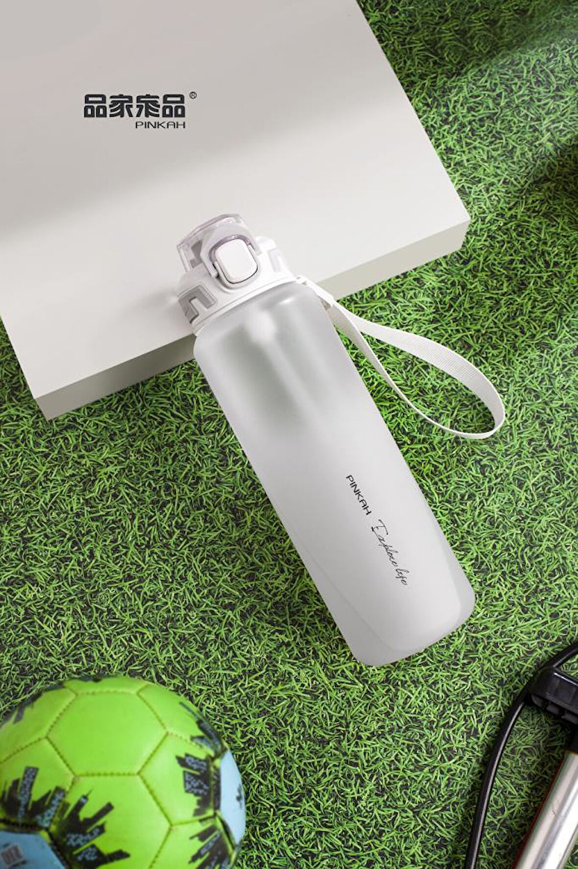 Pınkah PJ-782 Çıkarılabilir Pipetli Beyaz Sportif Tritan Matara
