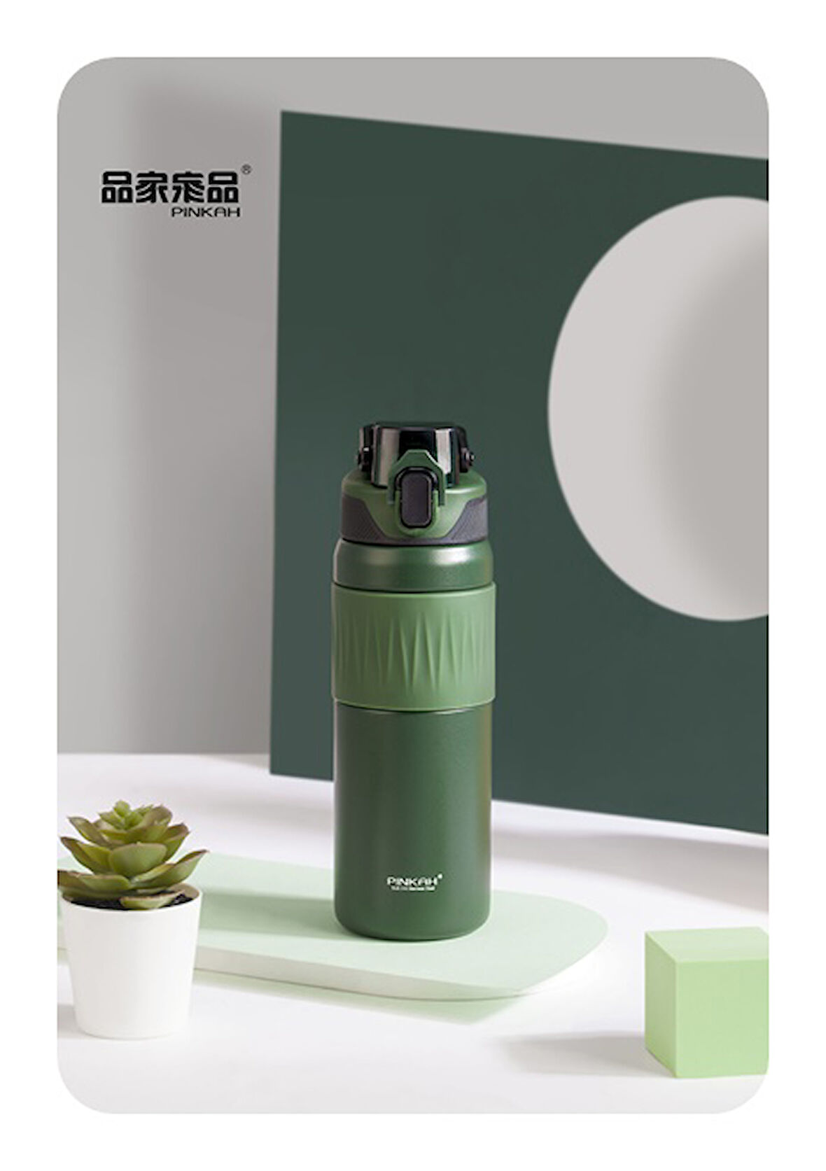Pınkah PJ-3639 700ml Yeşil Çelik Matara