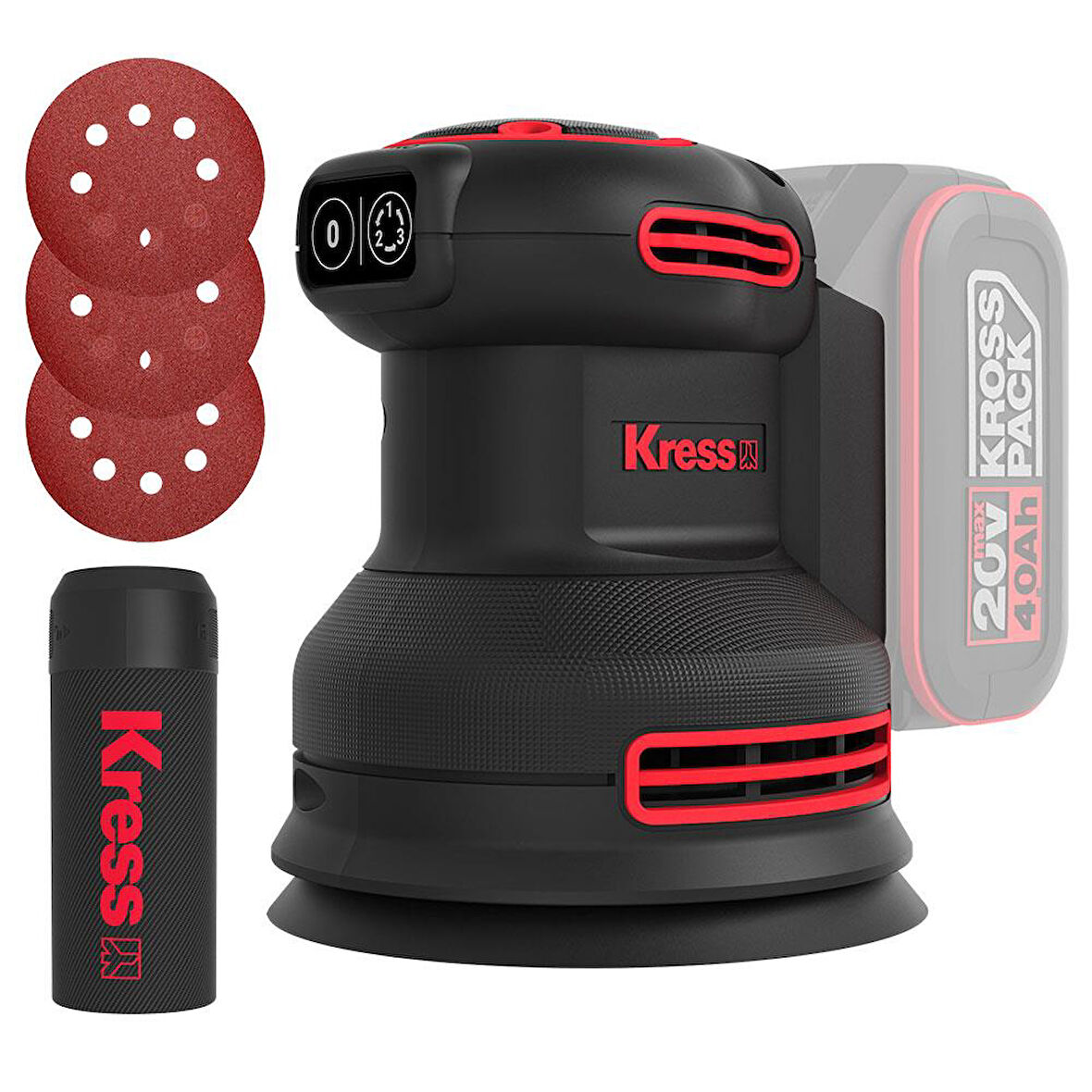 Kress KUD20.9 20Volt 125mm Kömürsüz Profesyonel Devir Ayarlı Eksantrik Zımpara (Akü Dahil Değildir)