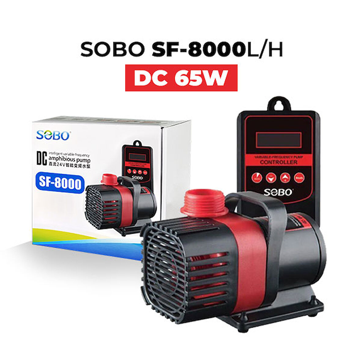 Sobo Debi Kontrollü DC Pompa 65W 8000 LtH 5,5 M