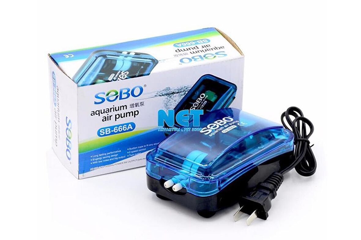 Sobo SB-666A Çift Çıkışlı Transparan Hava Motoru 